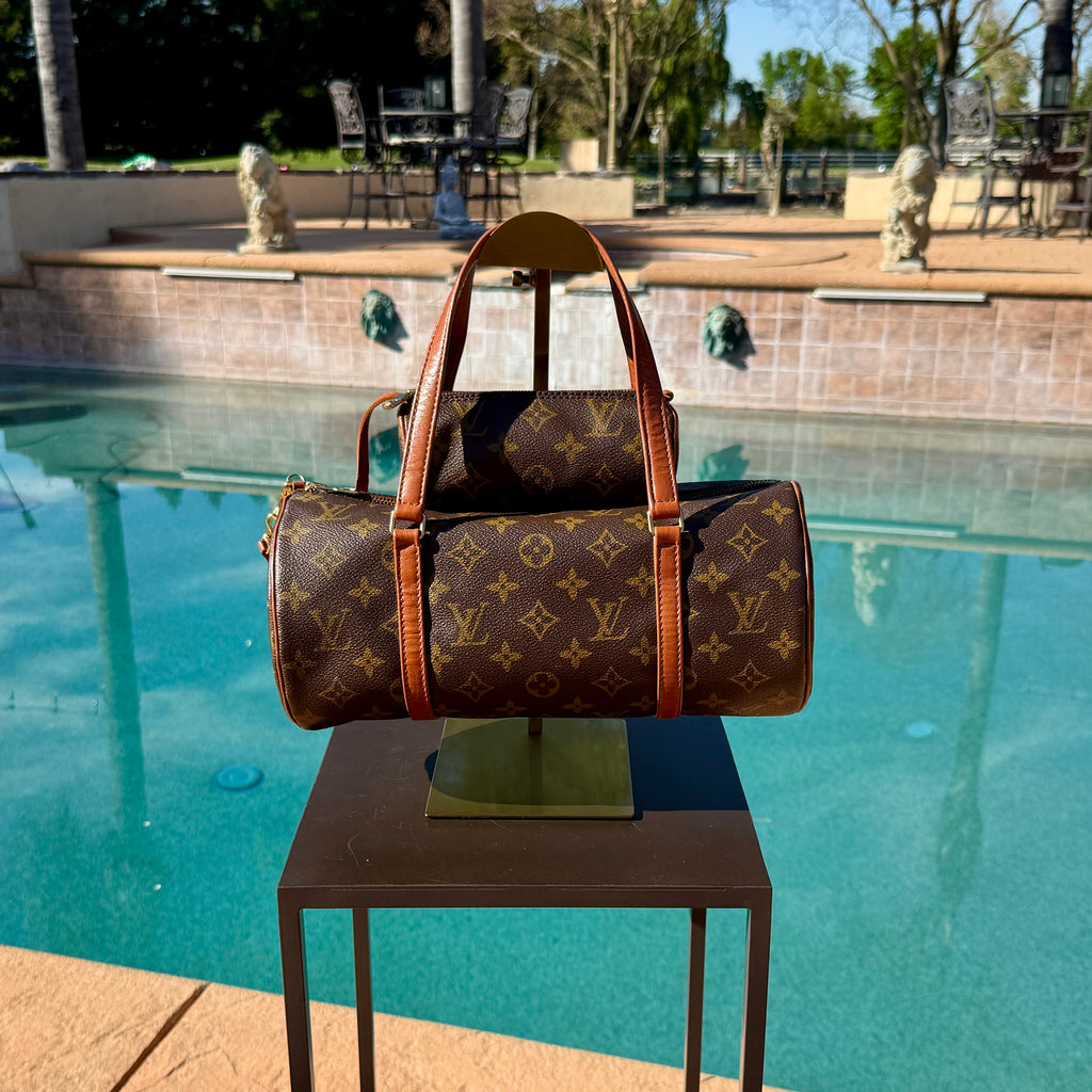 Louis Vuitton Papillon 30 Monogram Barrel Bag with Mini Pouch
