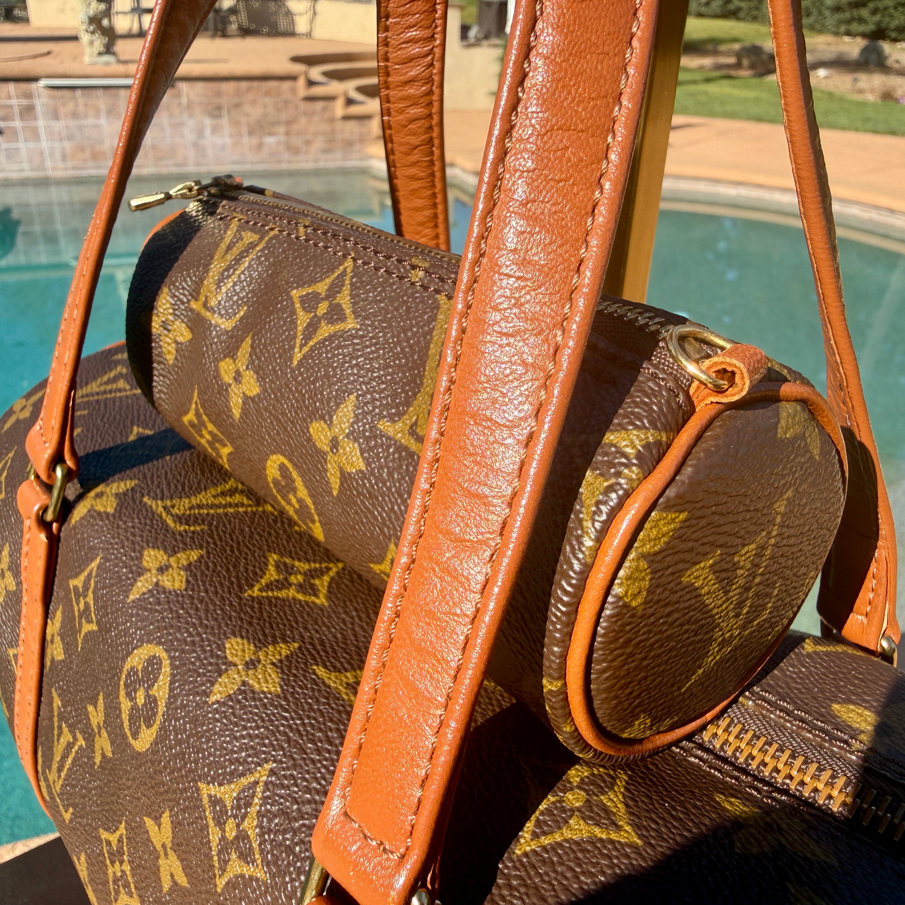 Louis Vuitton Papillon 30 Monogram Barrel Bag with Mini Pouch
