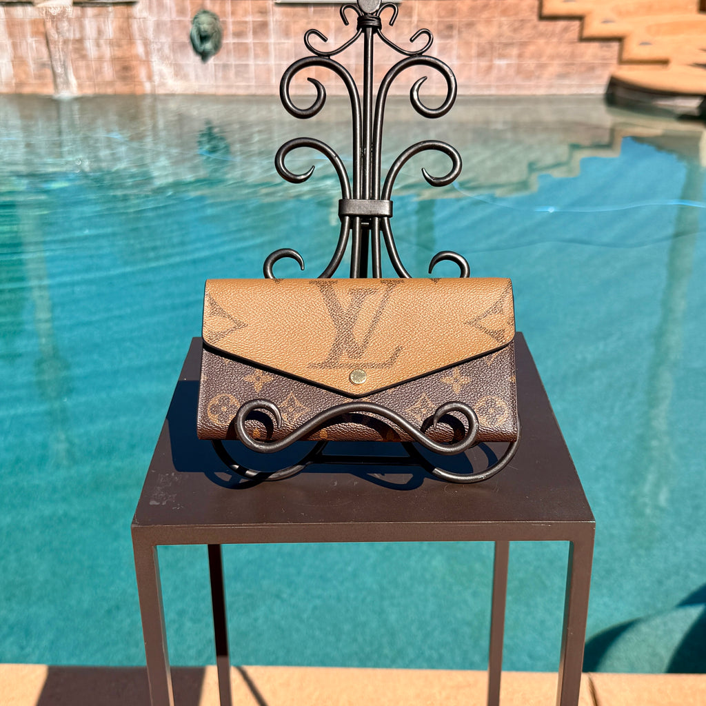 Louis Vuitton Monogram and Monogram Reverse Giant Canvas Sarah Wallet