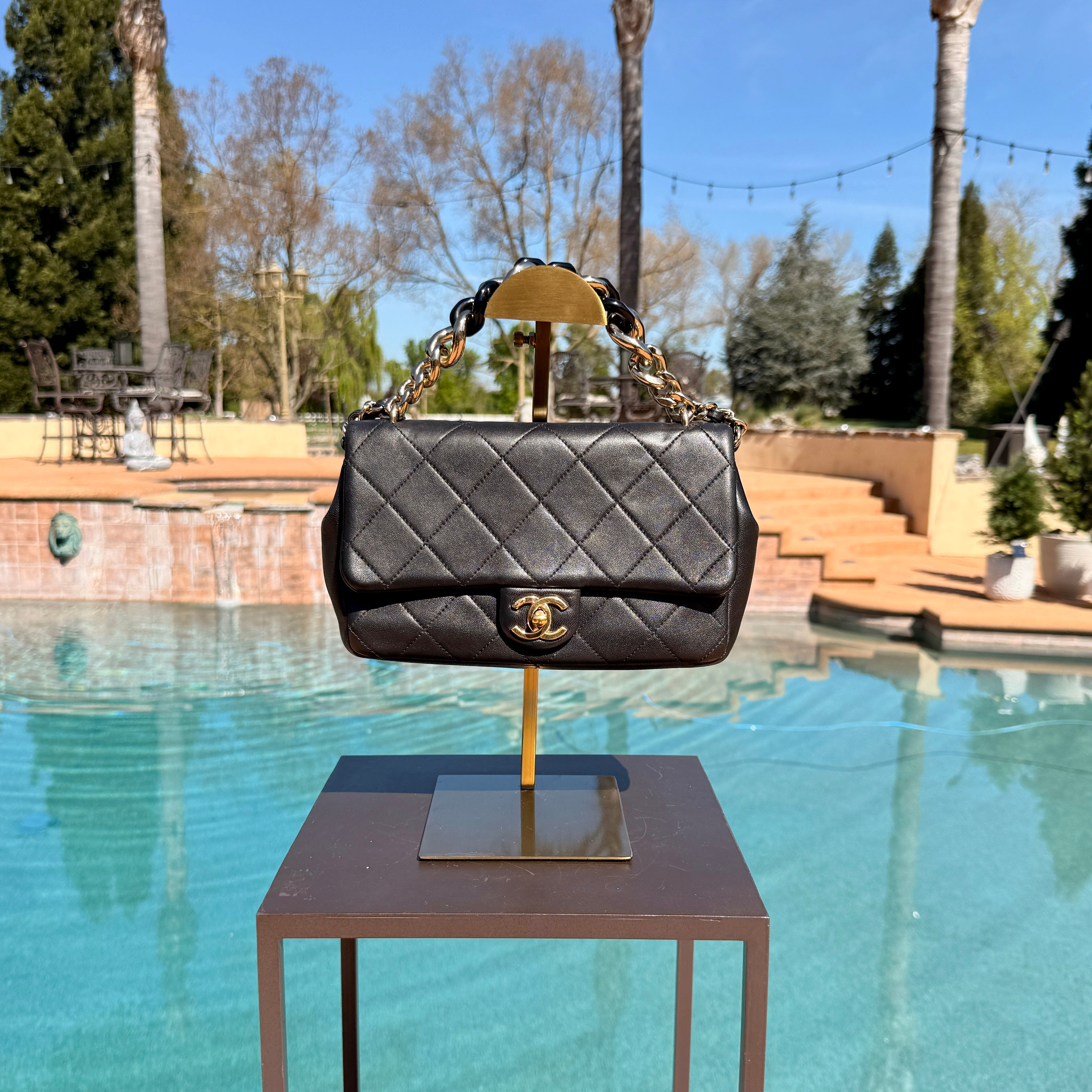 Chanel Black Quilted CC Funky Town Flap