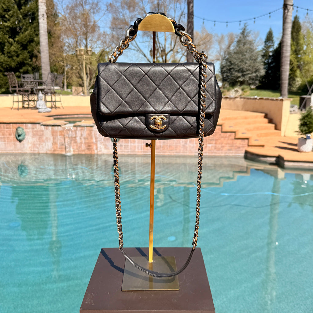 Chanel Black Quilted CC Funky Town Flap