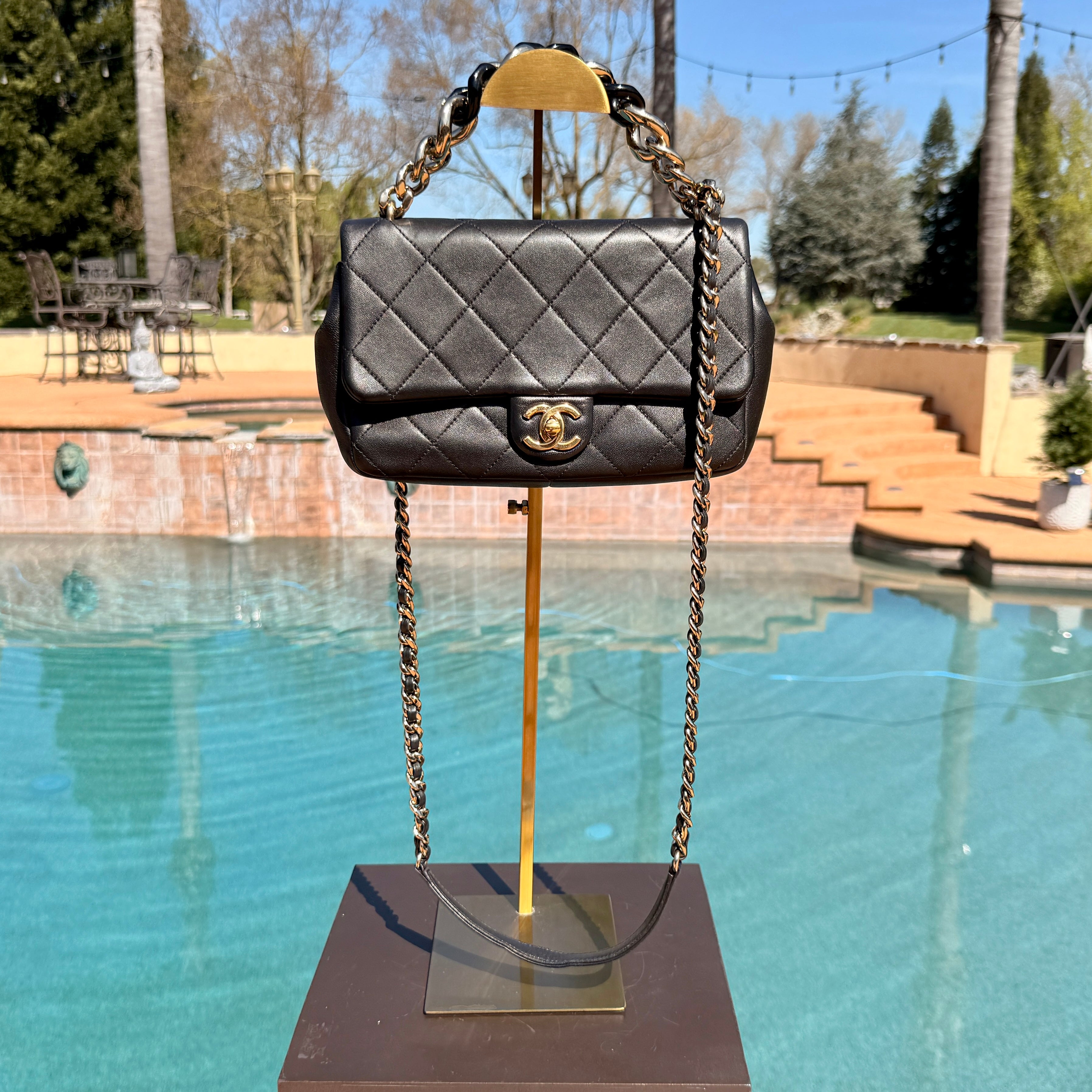 Chanel Black Quilted CC Funky Town Flap
