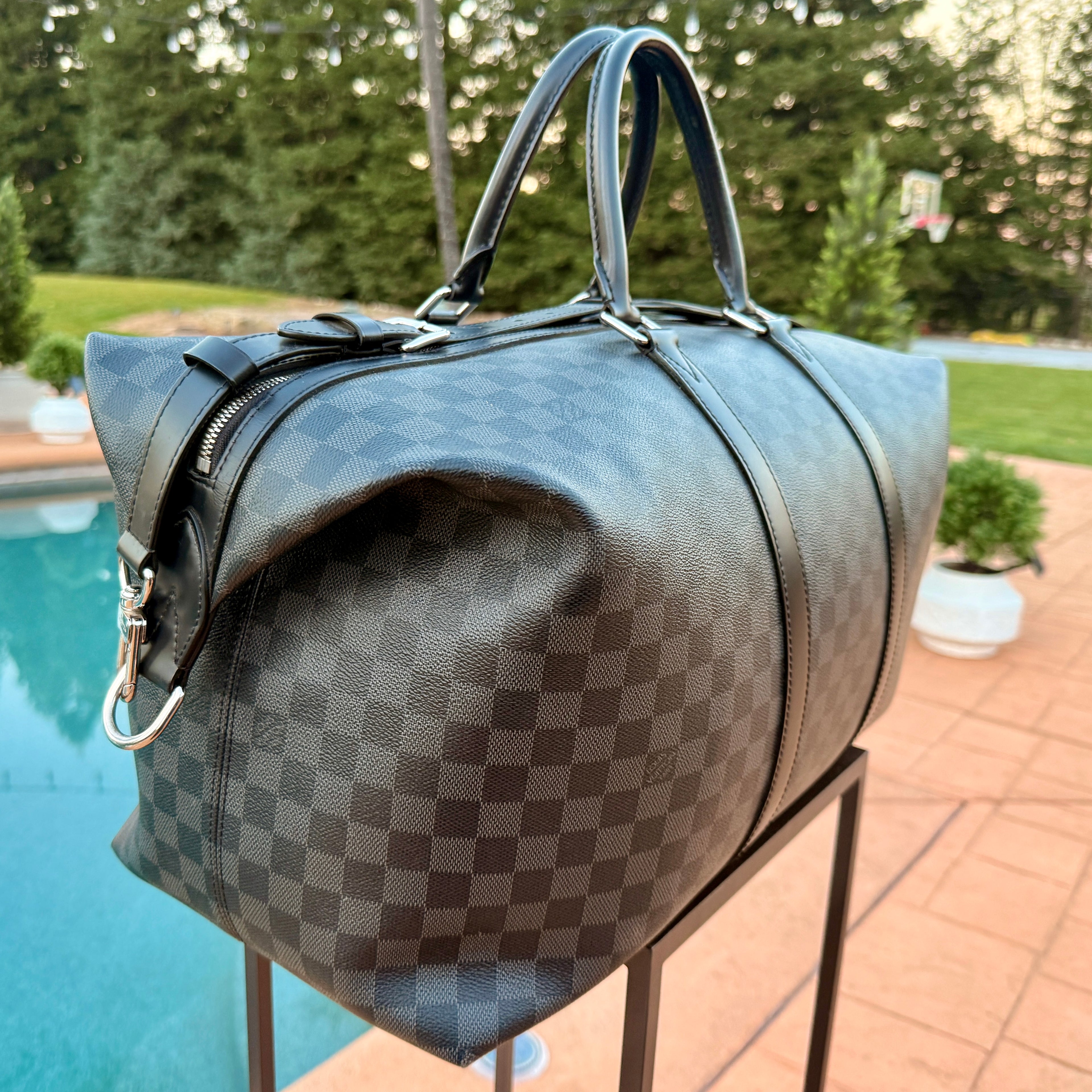 Louis Vuitton Damier Ebene Eclipse Keepall Bandouliere 55