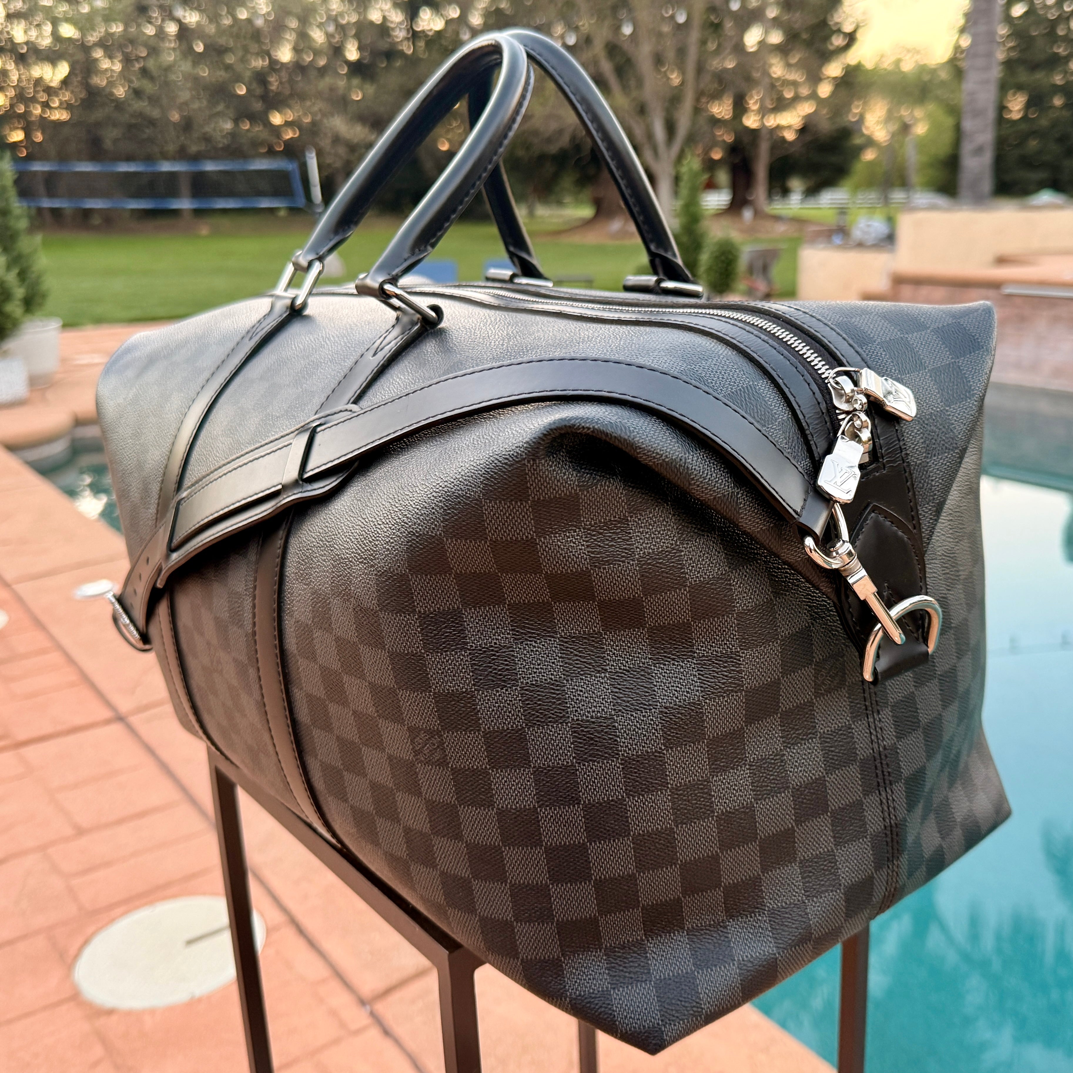 Louis Vuitton Damier Ebene Eclipse Keepall Bandouliere 55