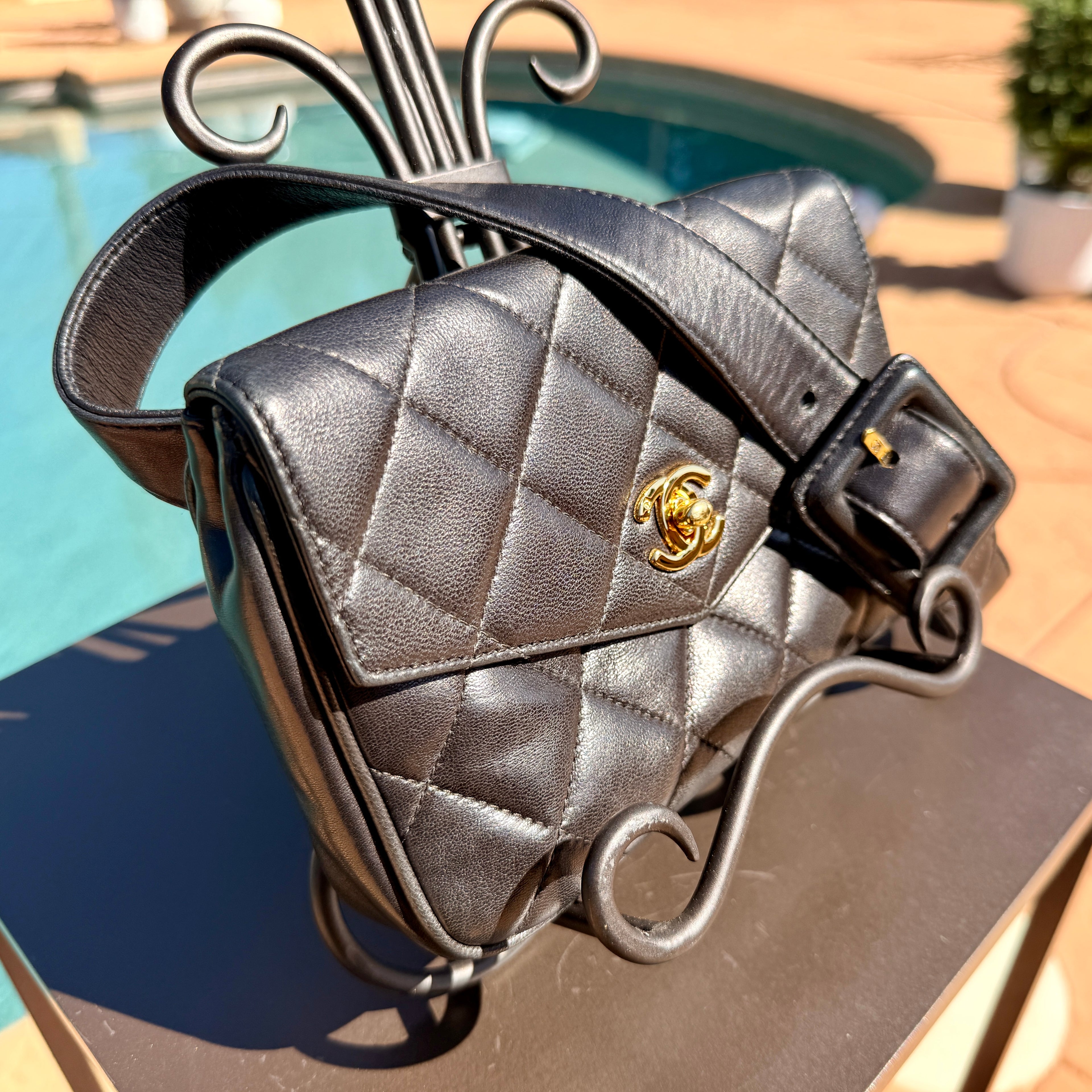 Chanel Vintage  Belt Bag with 24 Carat Gold Plated Hardware