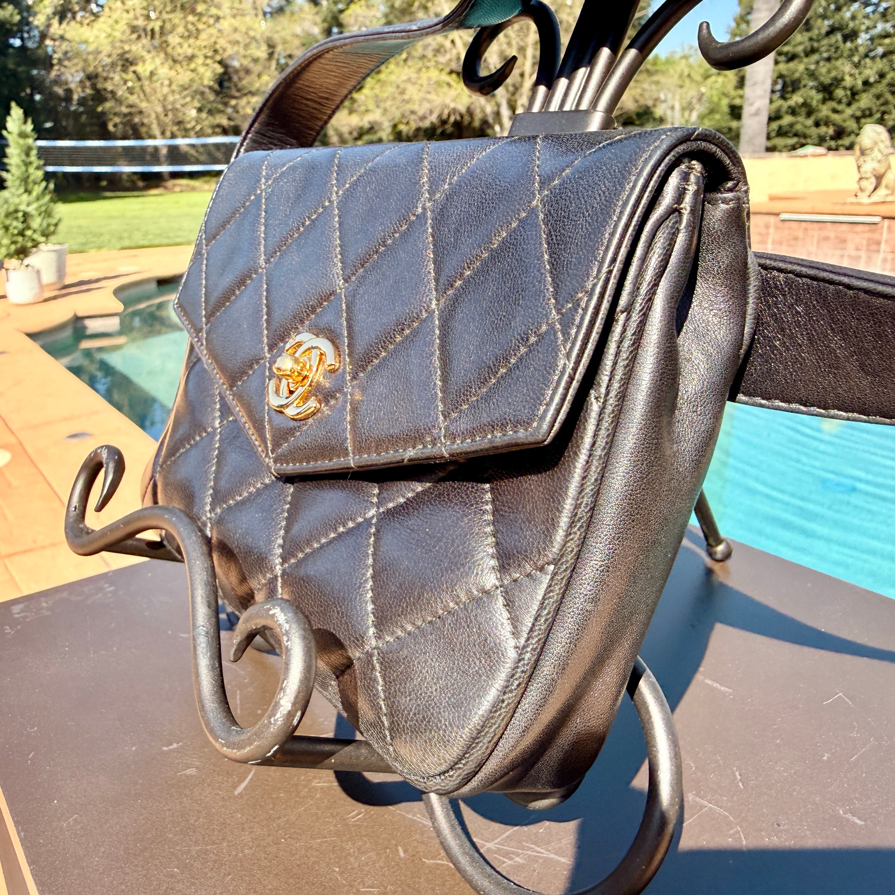 Chanel Vintage  Belt Bag with 24 Carat Gold Plated Hardware