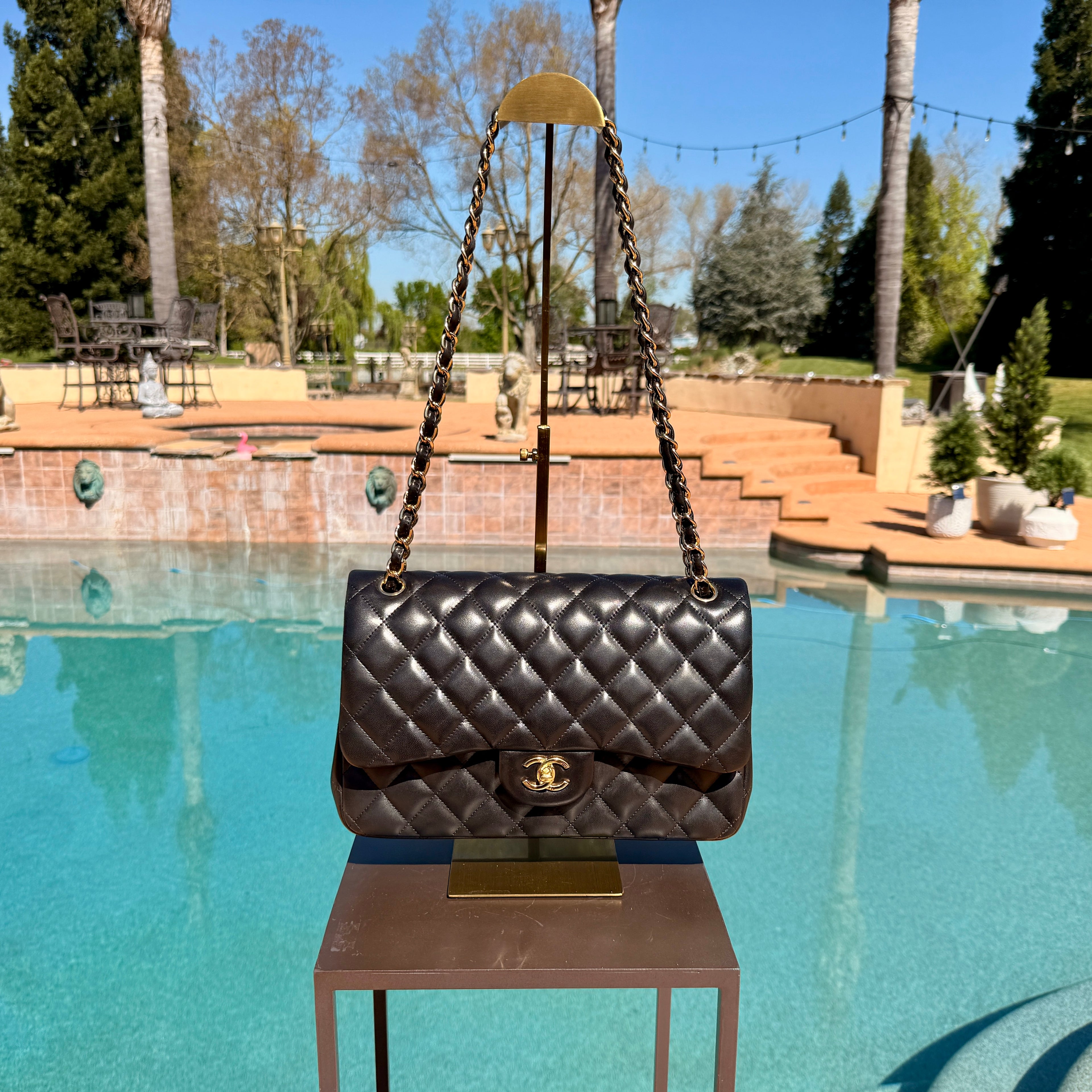 Chanel Shoulder Bag Jumbo Double Flap CC with Gold Hardware