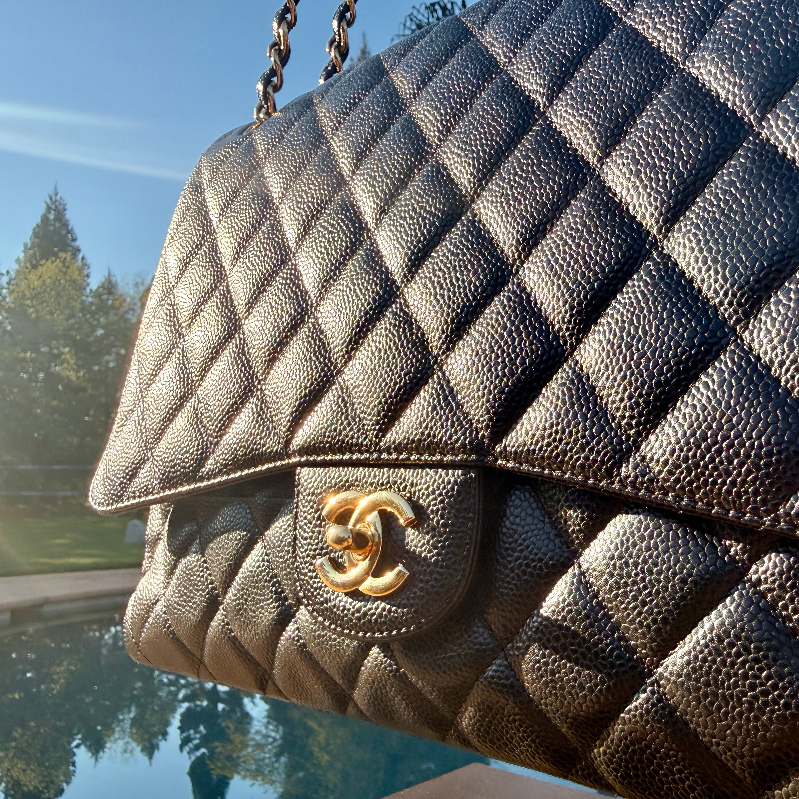 Chanel Single Flap Jumbo with Gold Hardware