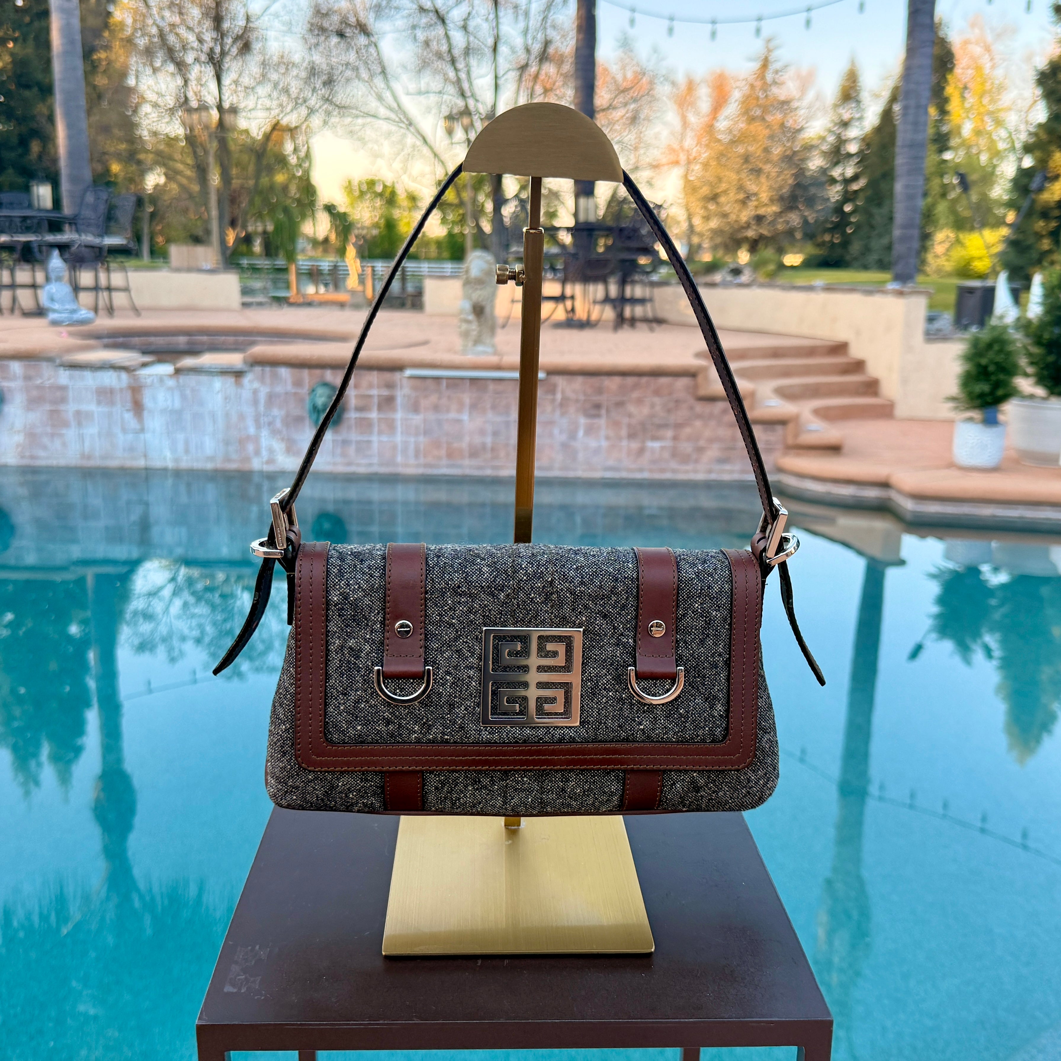 Givenchy Shoulder Bag with Silver Hardware Pochette Style Small