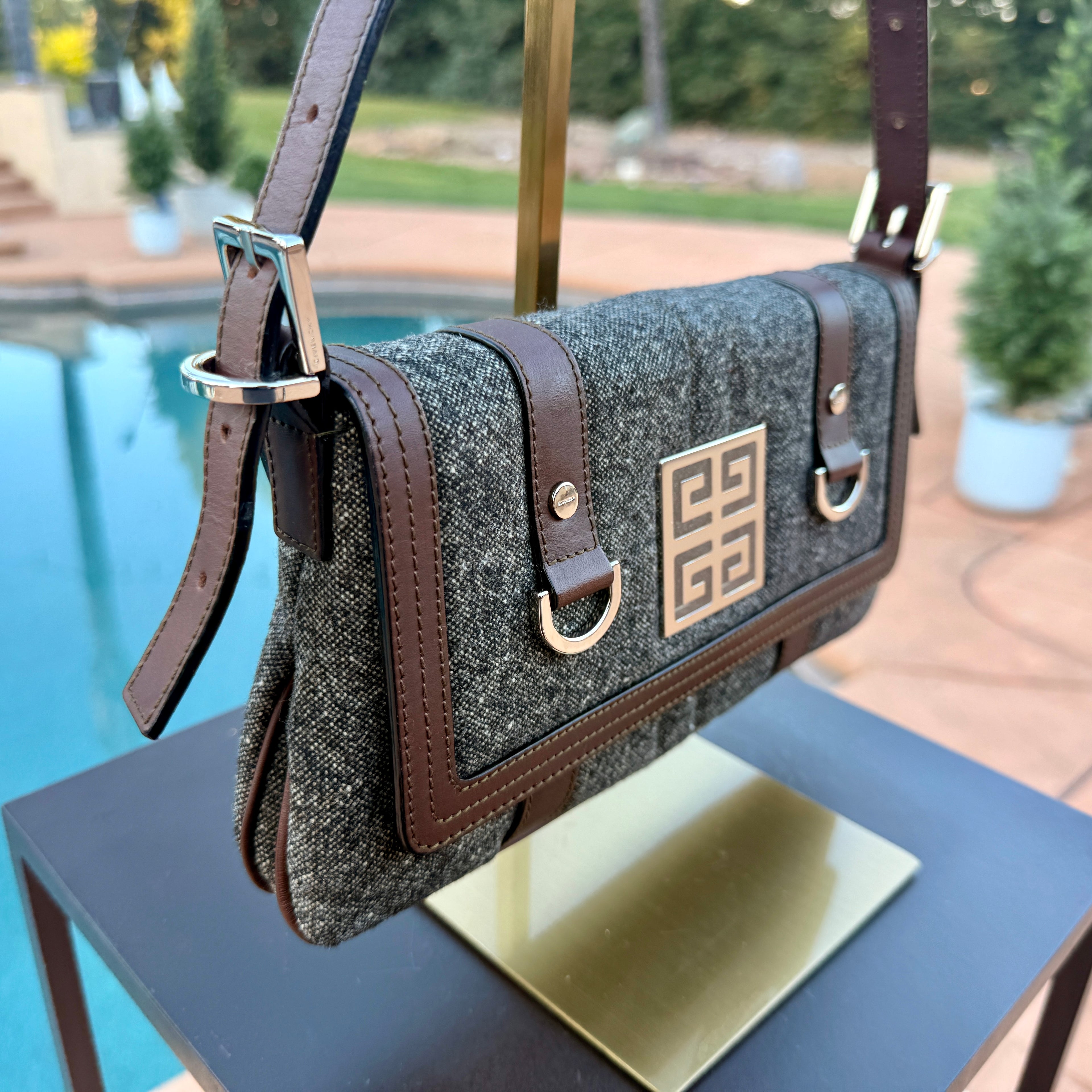 Givenchy Shoulder Bag with Silver Hardware Pochette Style Small