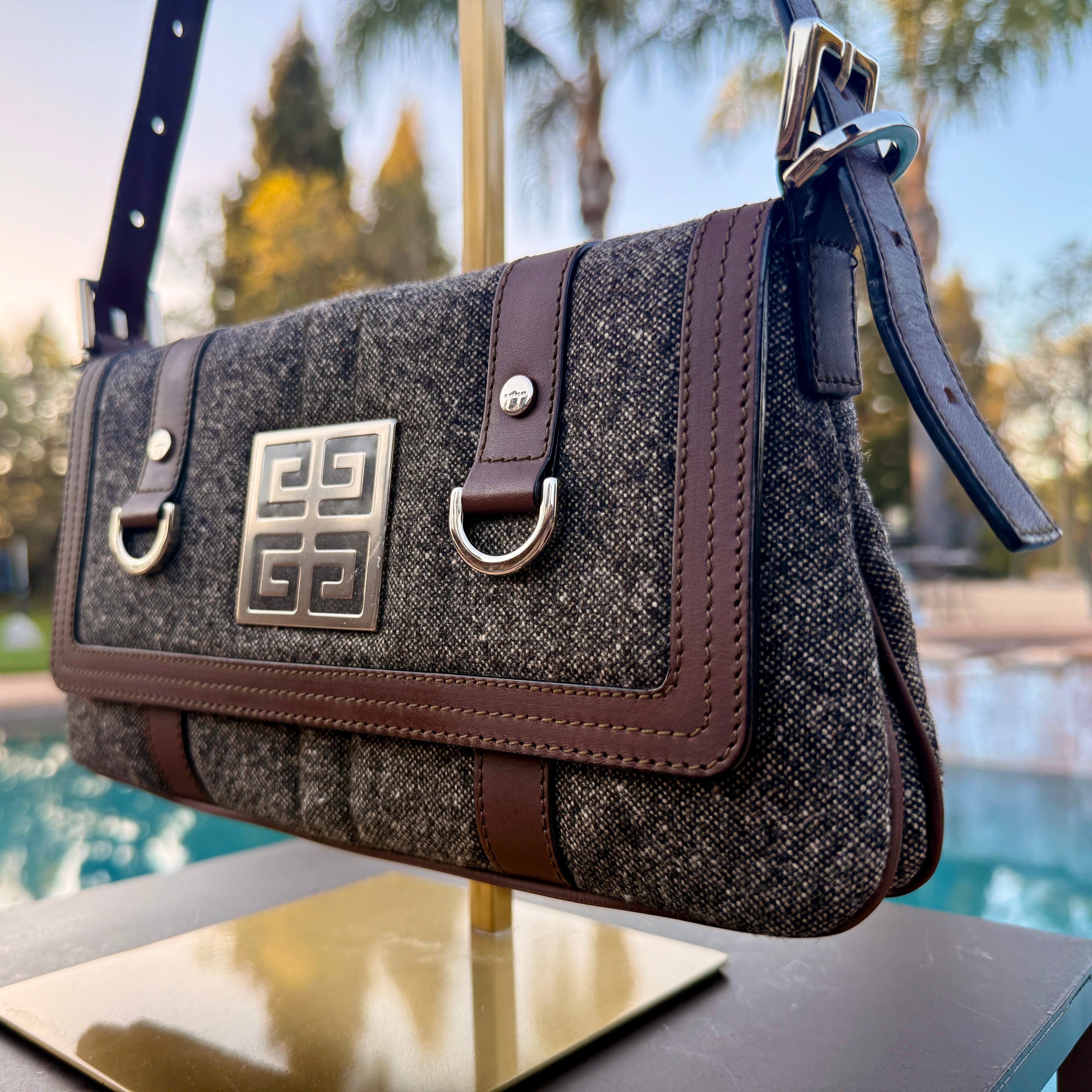 Givenchy Shoulder Bag with Silver Hardware Pochette Style Small