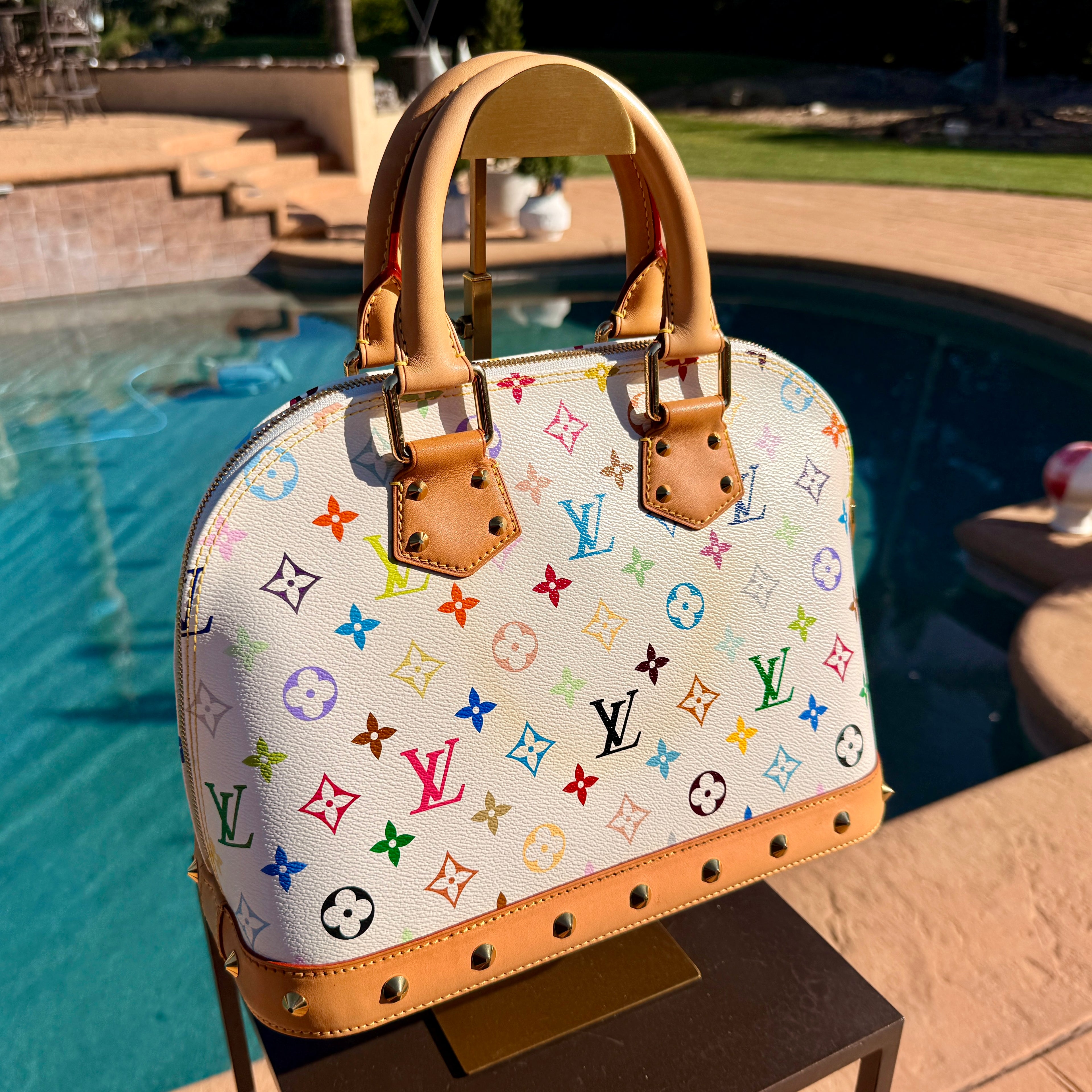 Louis Vuitton White Takashi Murakami Alma PM
