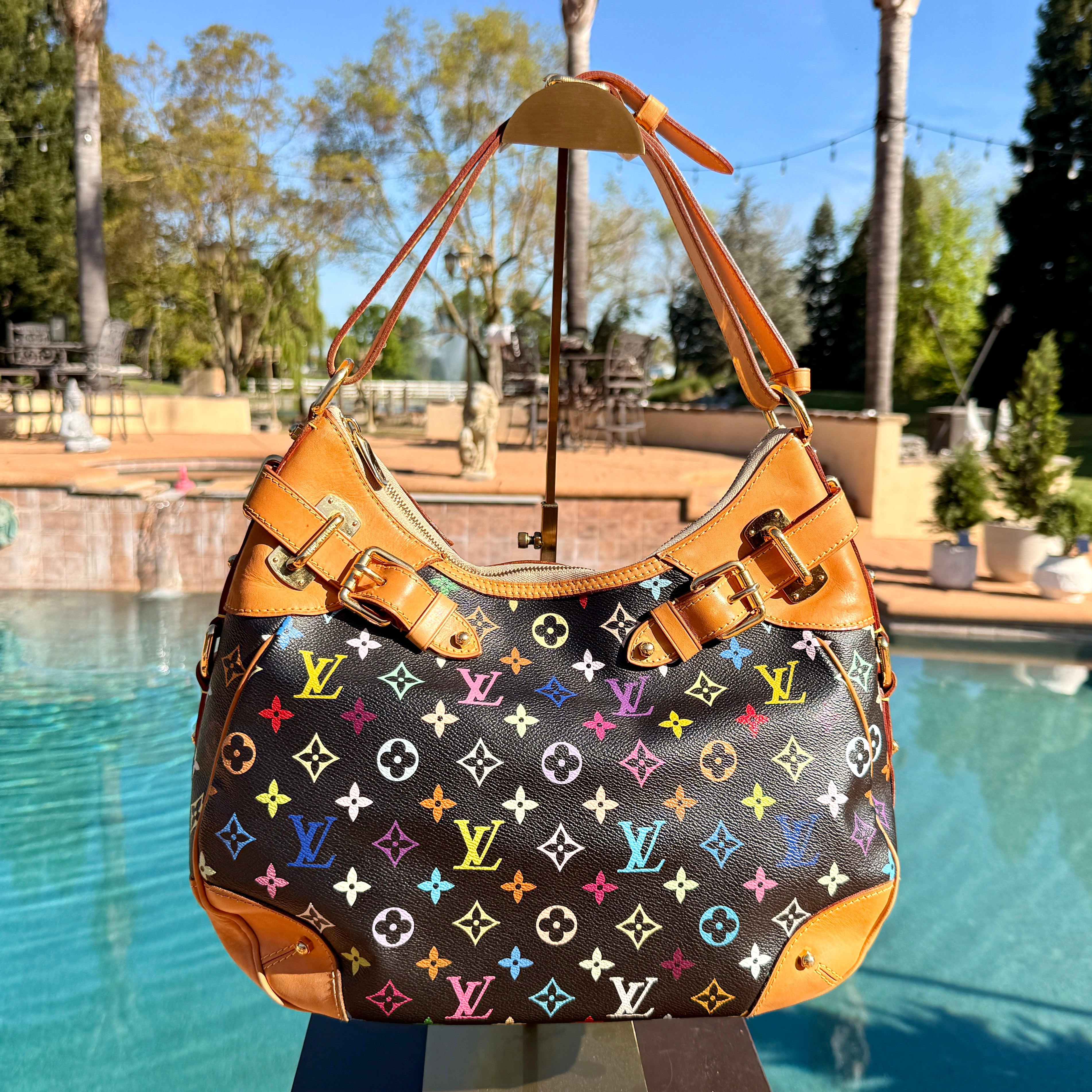 Louis Vuitton Black Takashi Murakami Greta Shoulder Bag