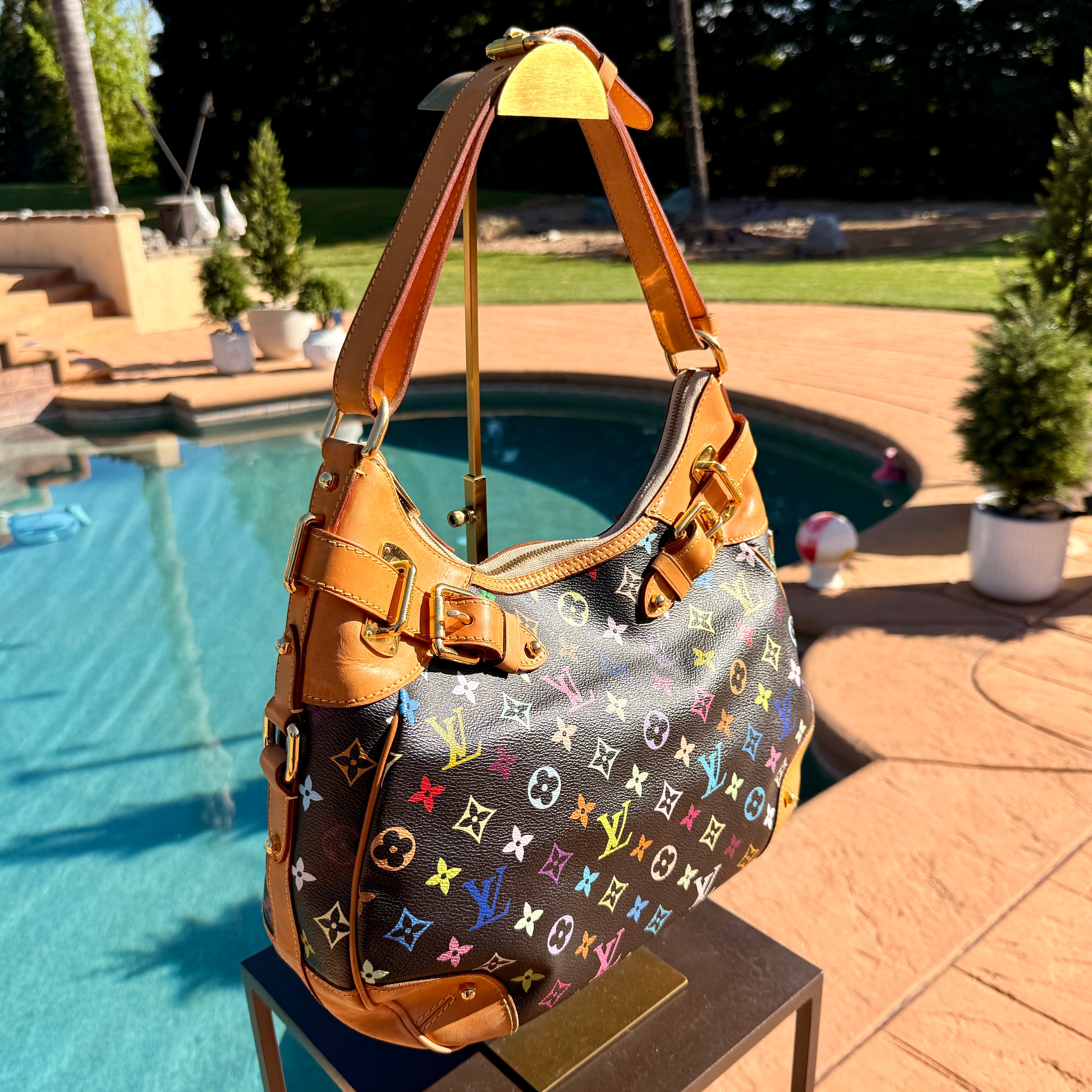 Louis Vuitton Black Takashi Murakami Greta Shoulder Bag