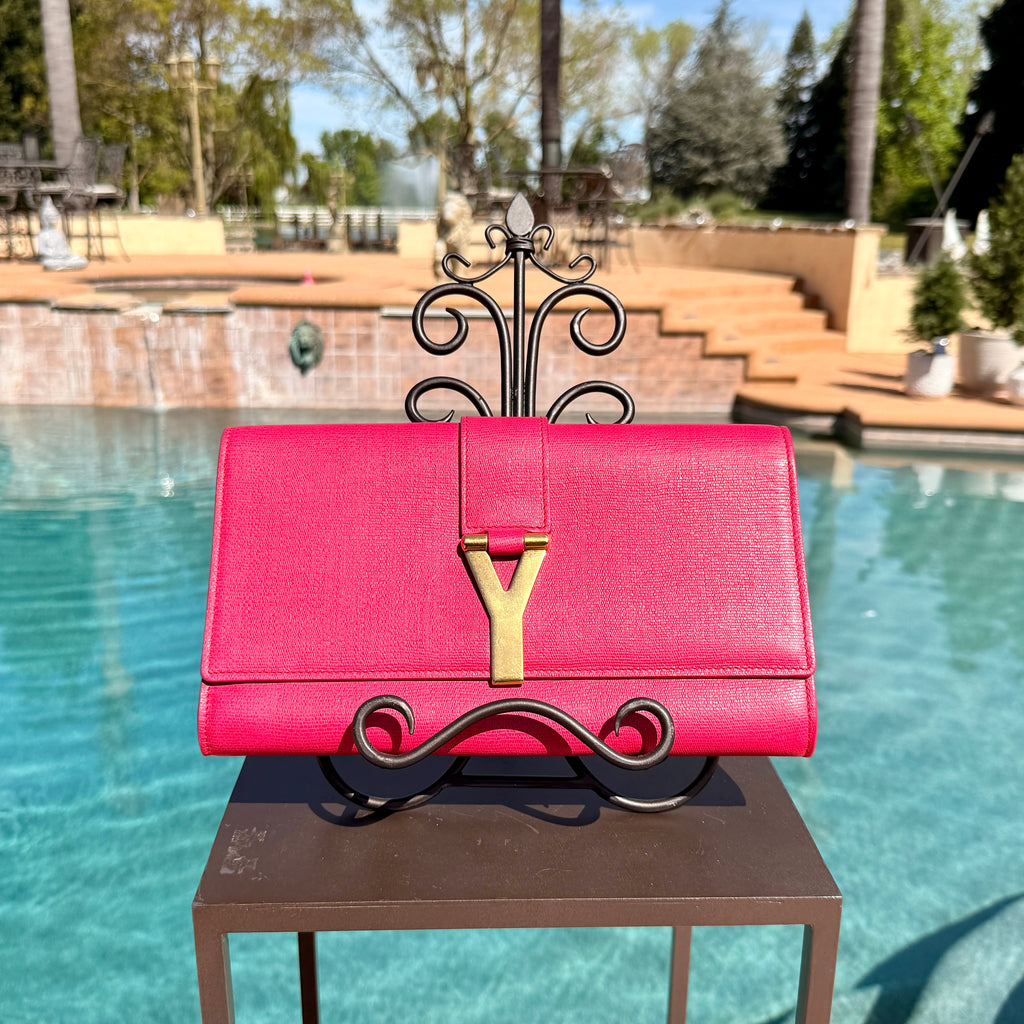 Yves Saint Laurent Clutch with Gold Hardware
