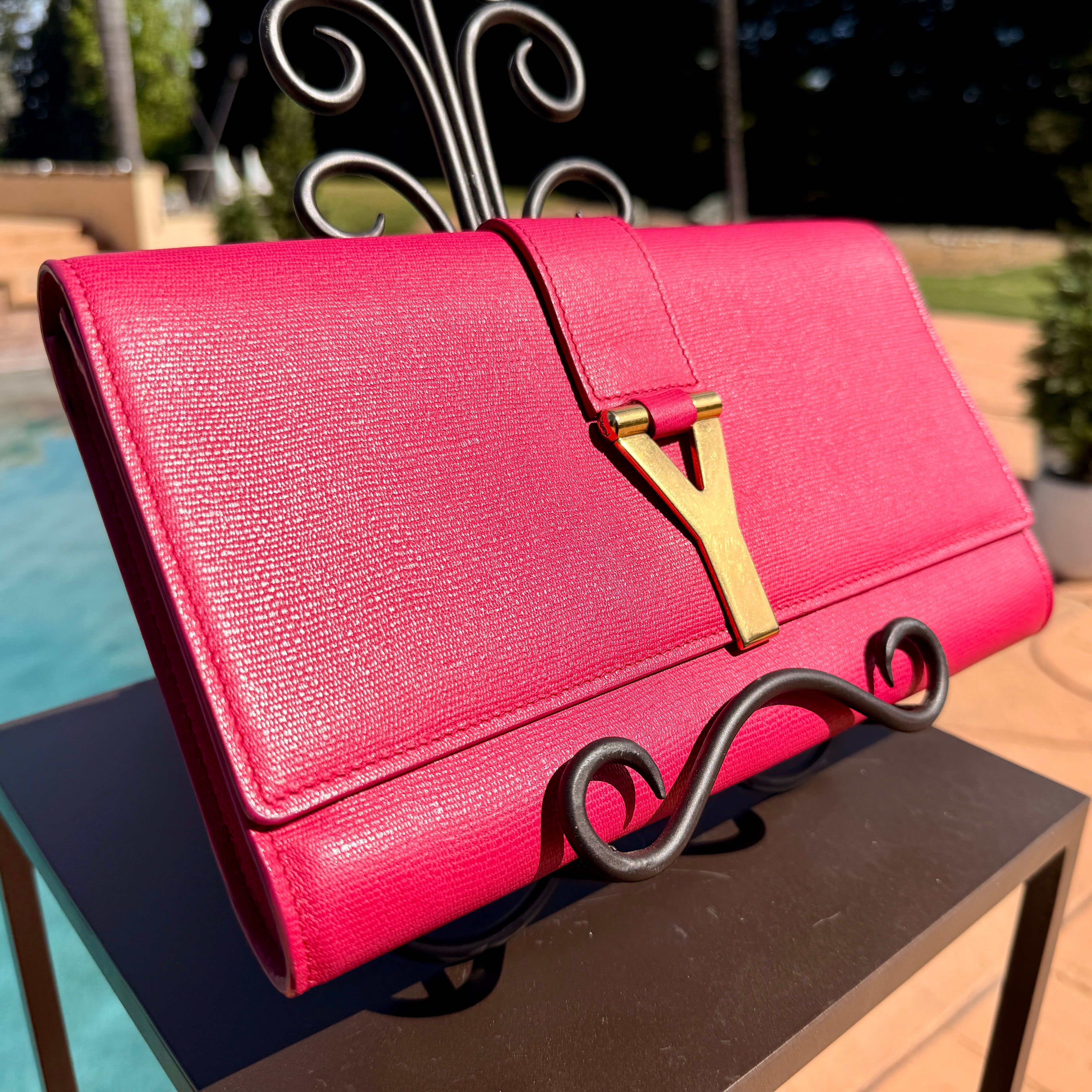 Yves Saint Laurent Clutch with Gold Hardware
