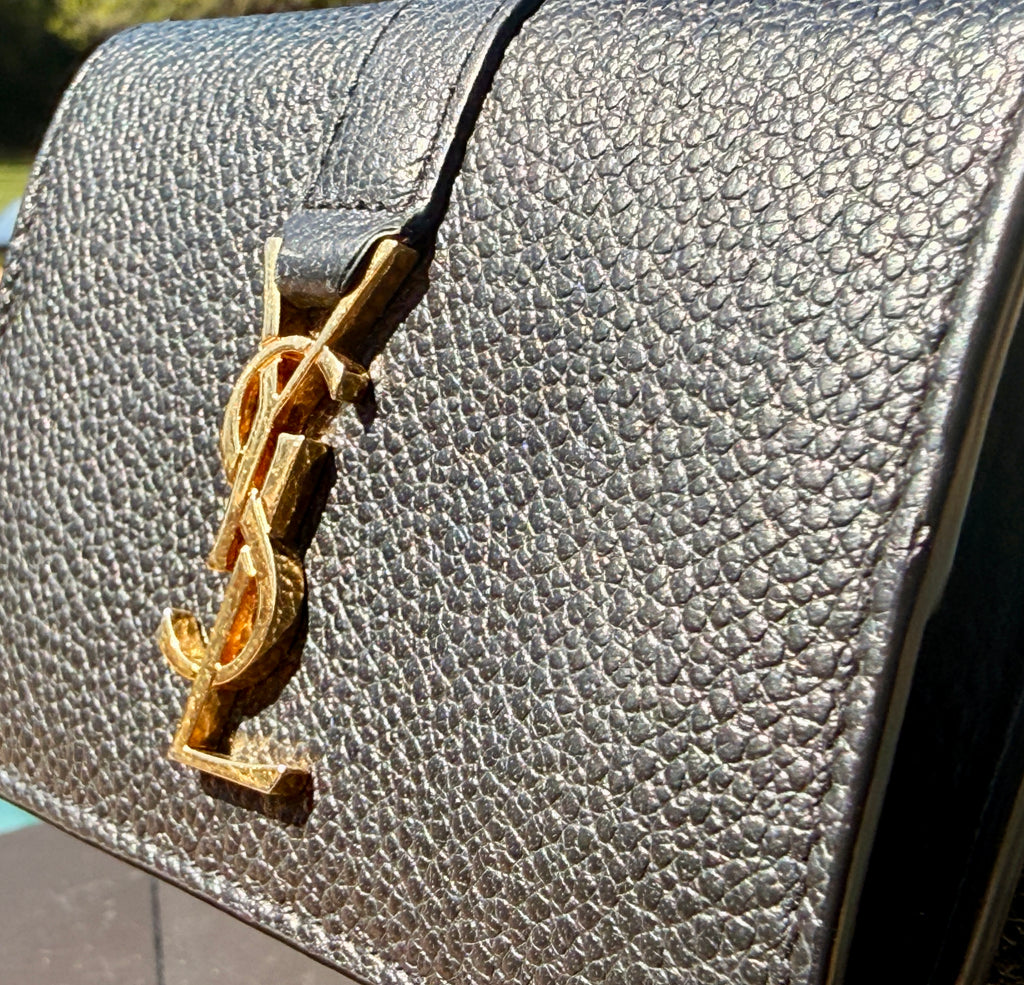Yves Saint Laurent Leather Origami Compact Trifold Wallet
