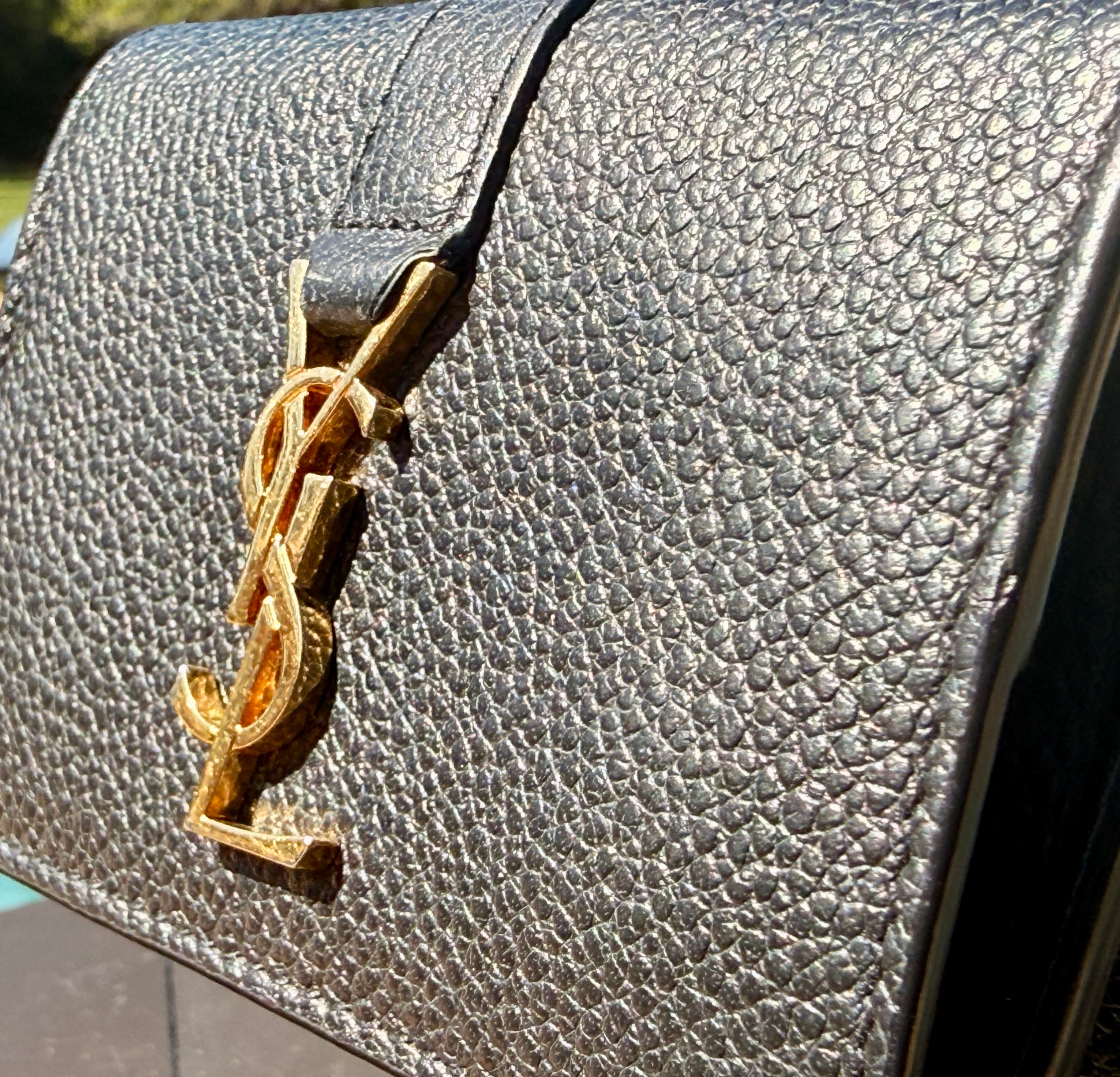 Yves Saint Laurent Leather Origami Compact Trifold Wallet