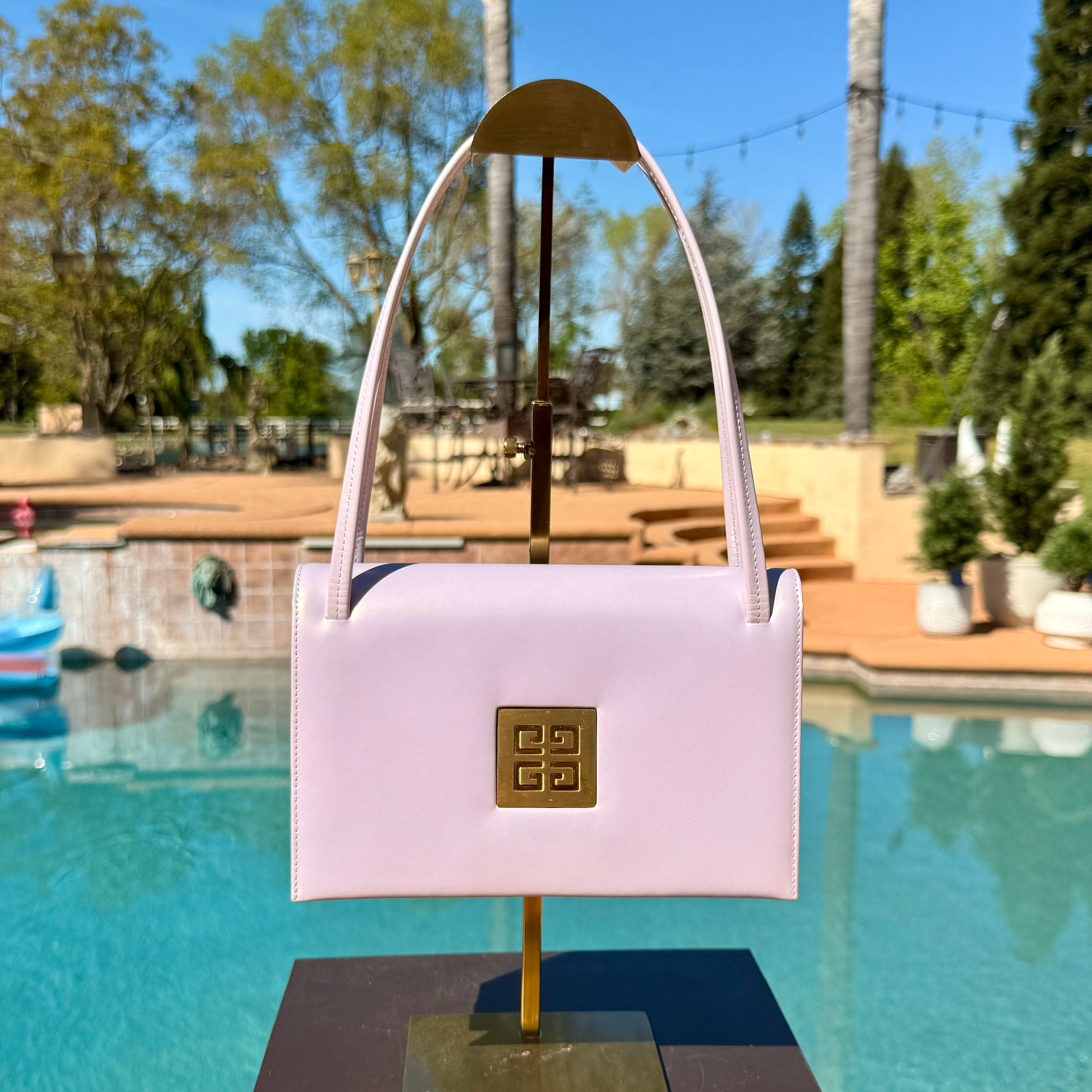 Givenchy Vintage Shoulder Bag with Interchangeable Gold and Matte Hardware