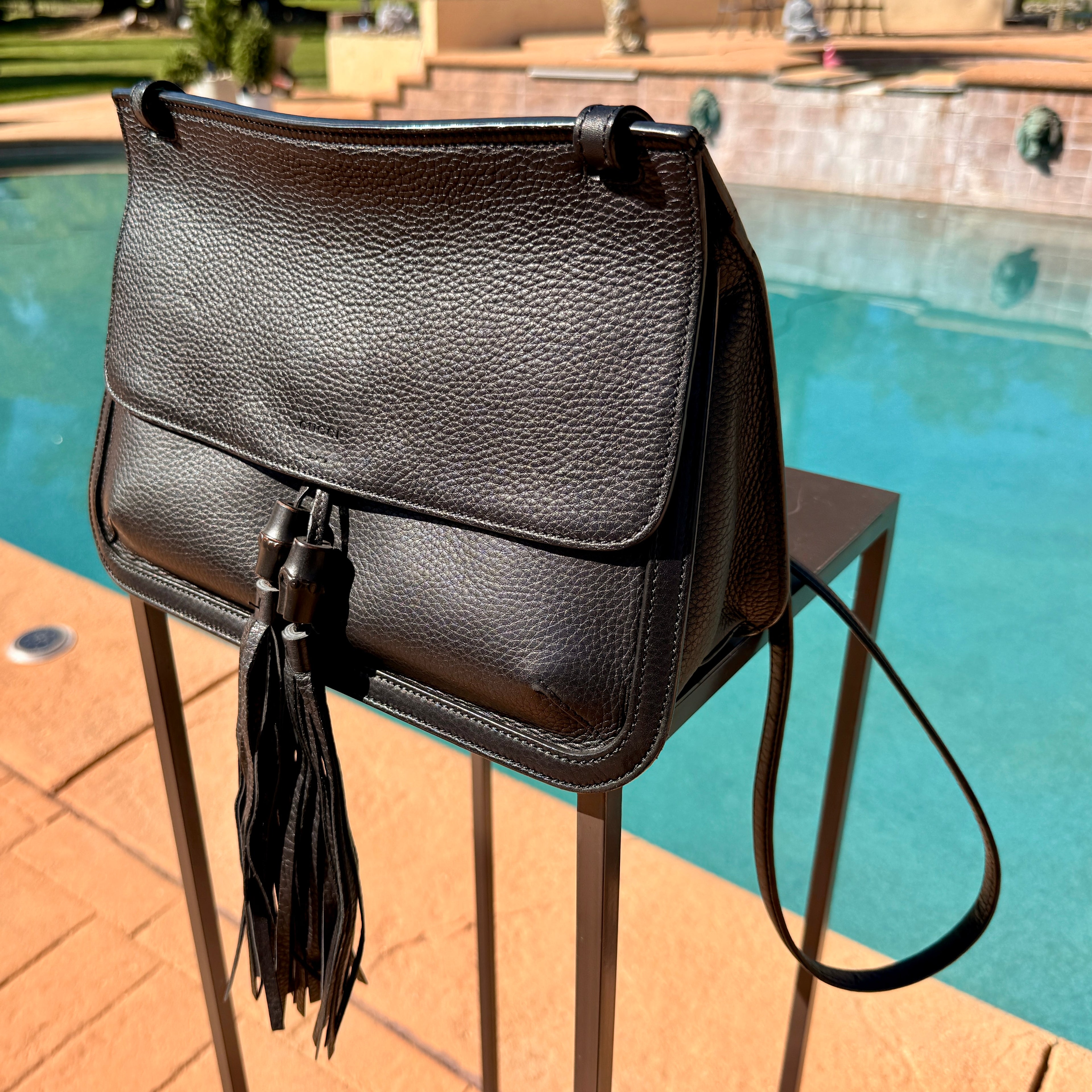 Gucci Leather Crossbody with Bamboo Tassel