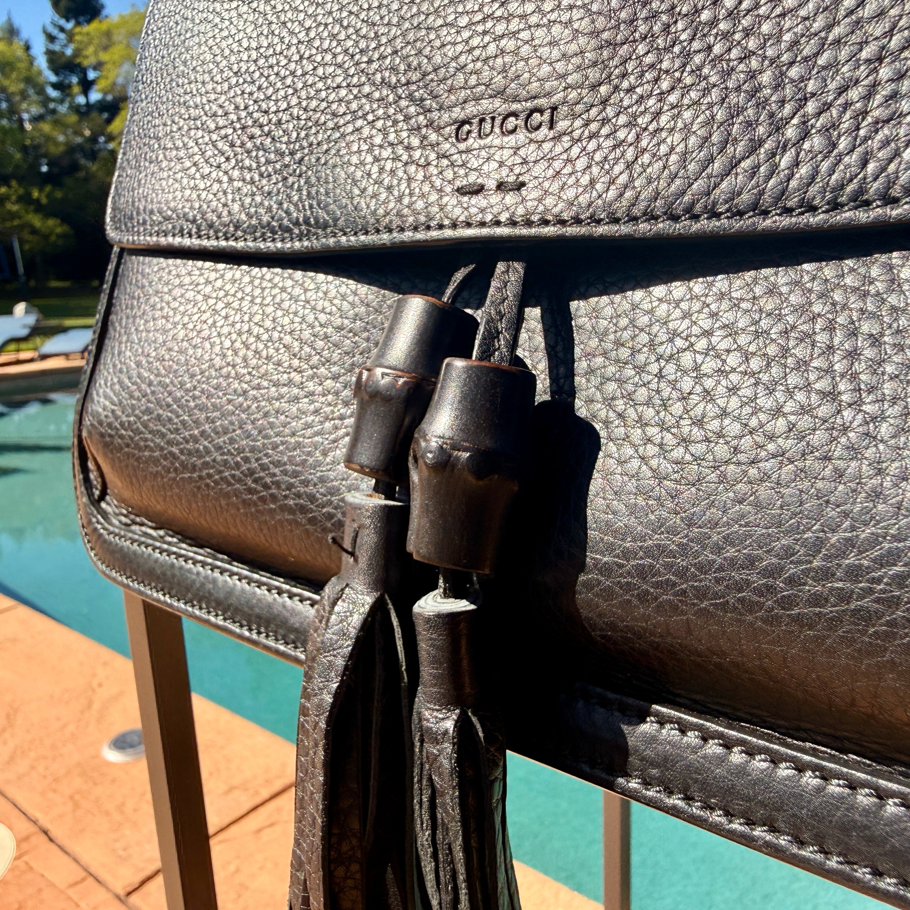 Gucci Leather Crossbody with Bamboo Tassel