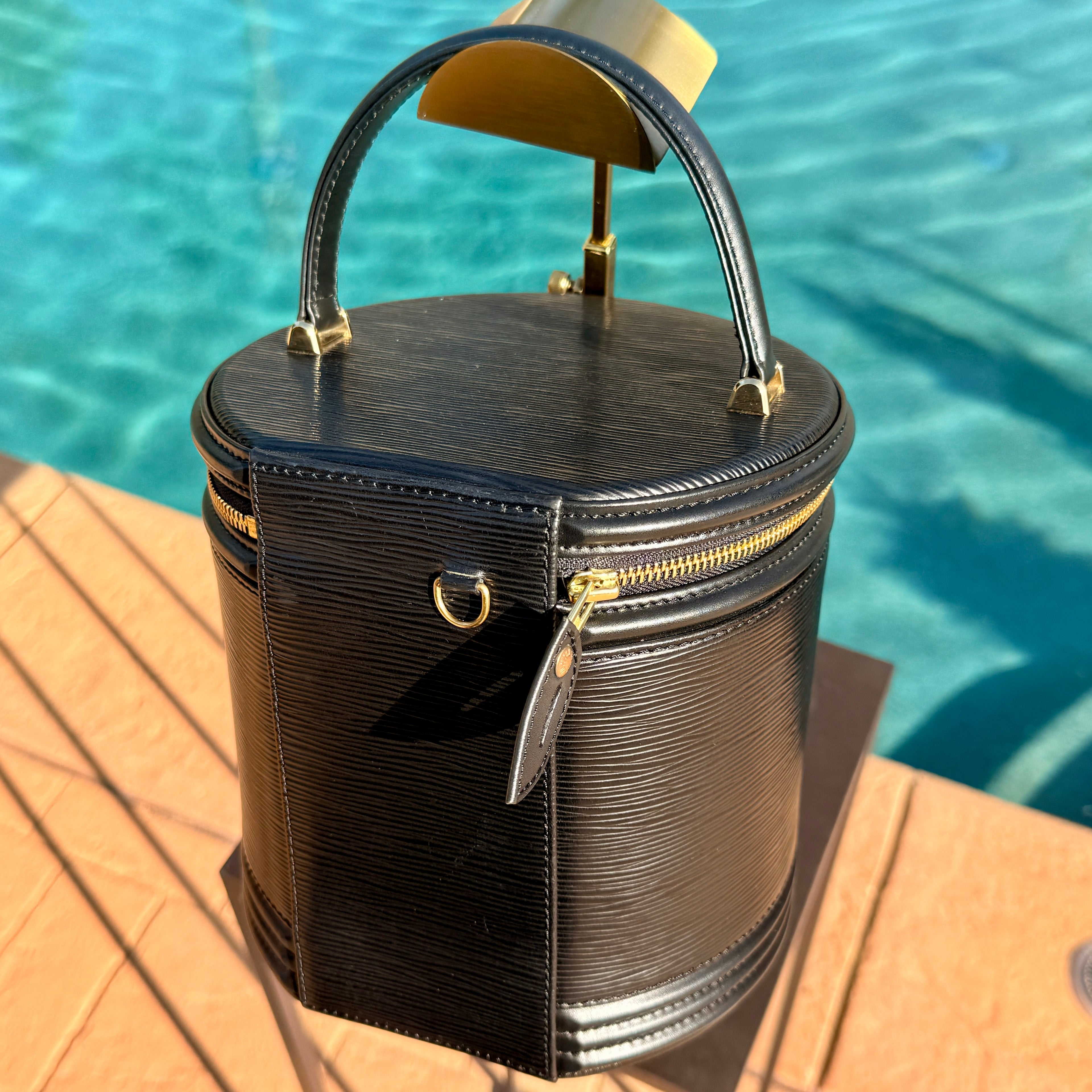 Louis Vuitton Round Epi Vanity Case with Top Handle