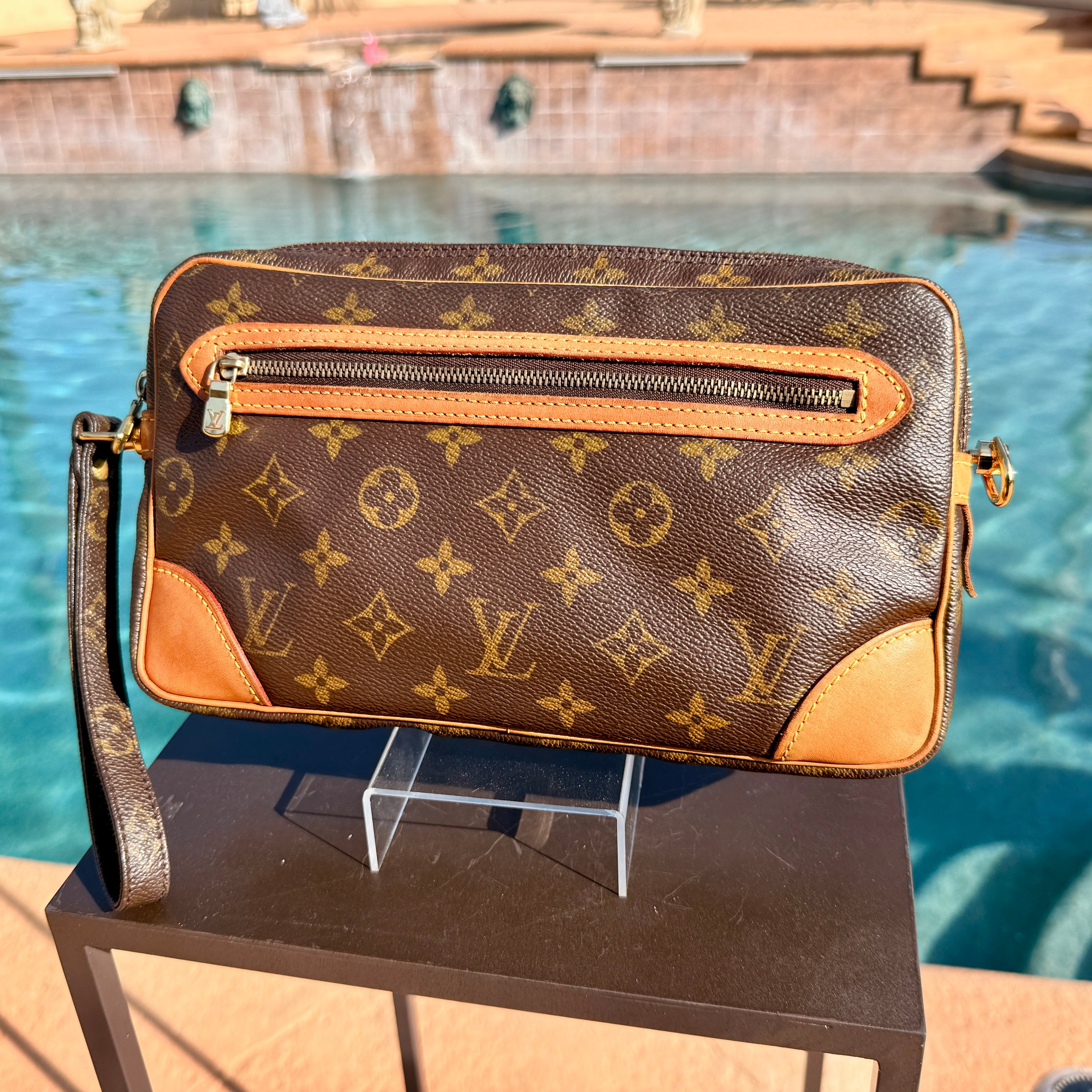 Louis Vuitton	Vintage Monogram Clutch with Wristlet