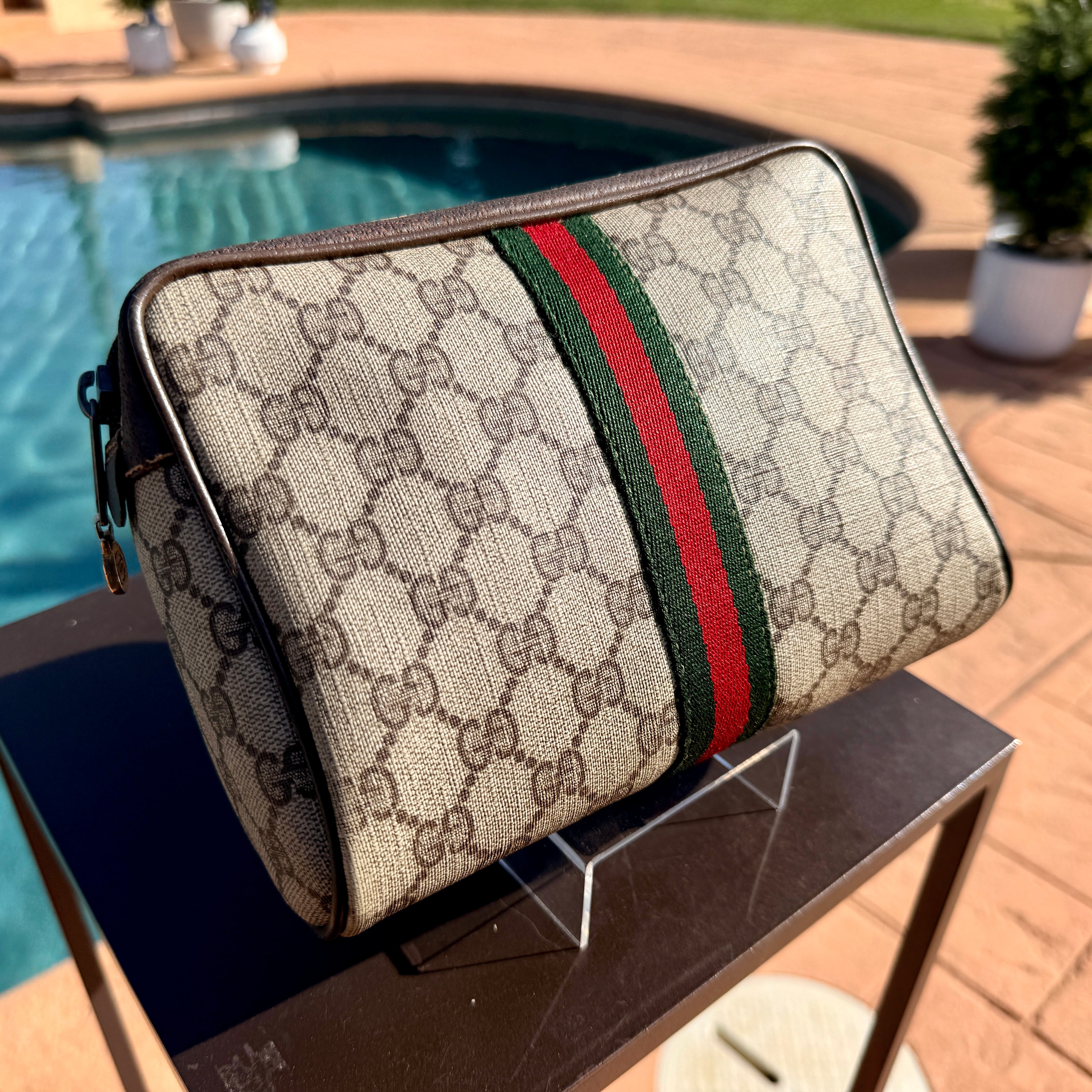 Gucci Vintage Clutch Bag GG Sherry Line