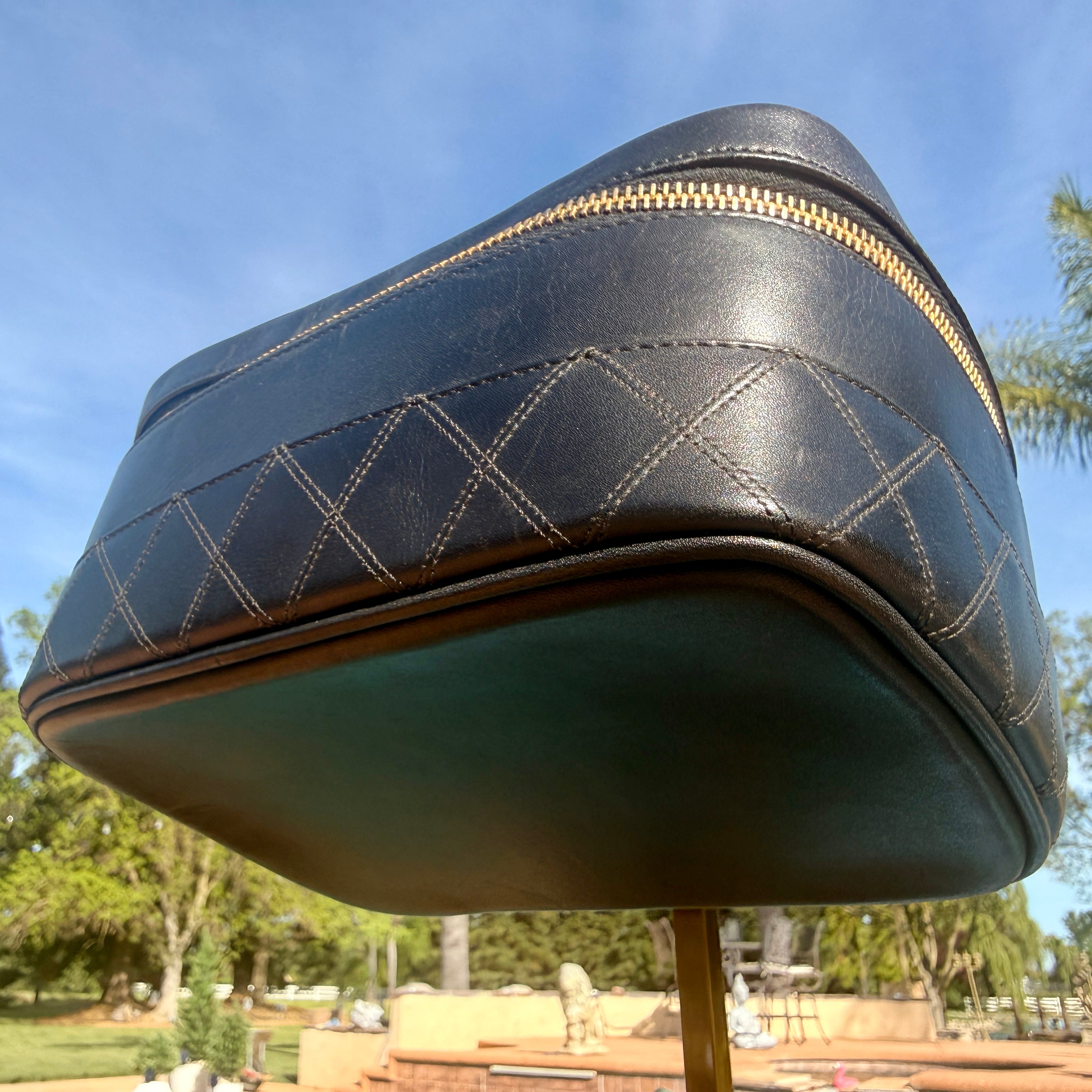 Chanel Small Bottom Quilted Vanity Case with Top Handle