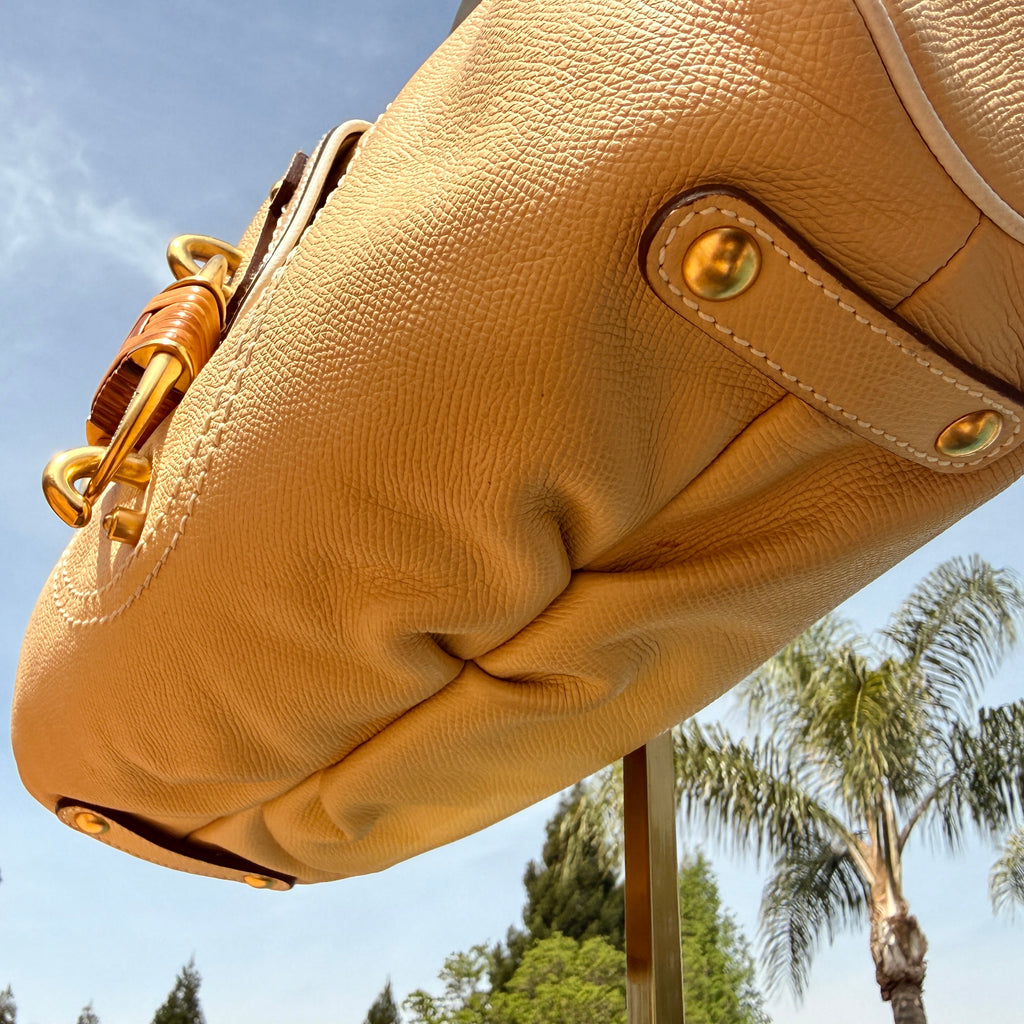 Salvatore Ferragamo Hobo Shoulder Bag with Large Double Lock and Gold Hardware