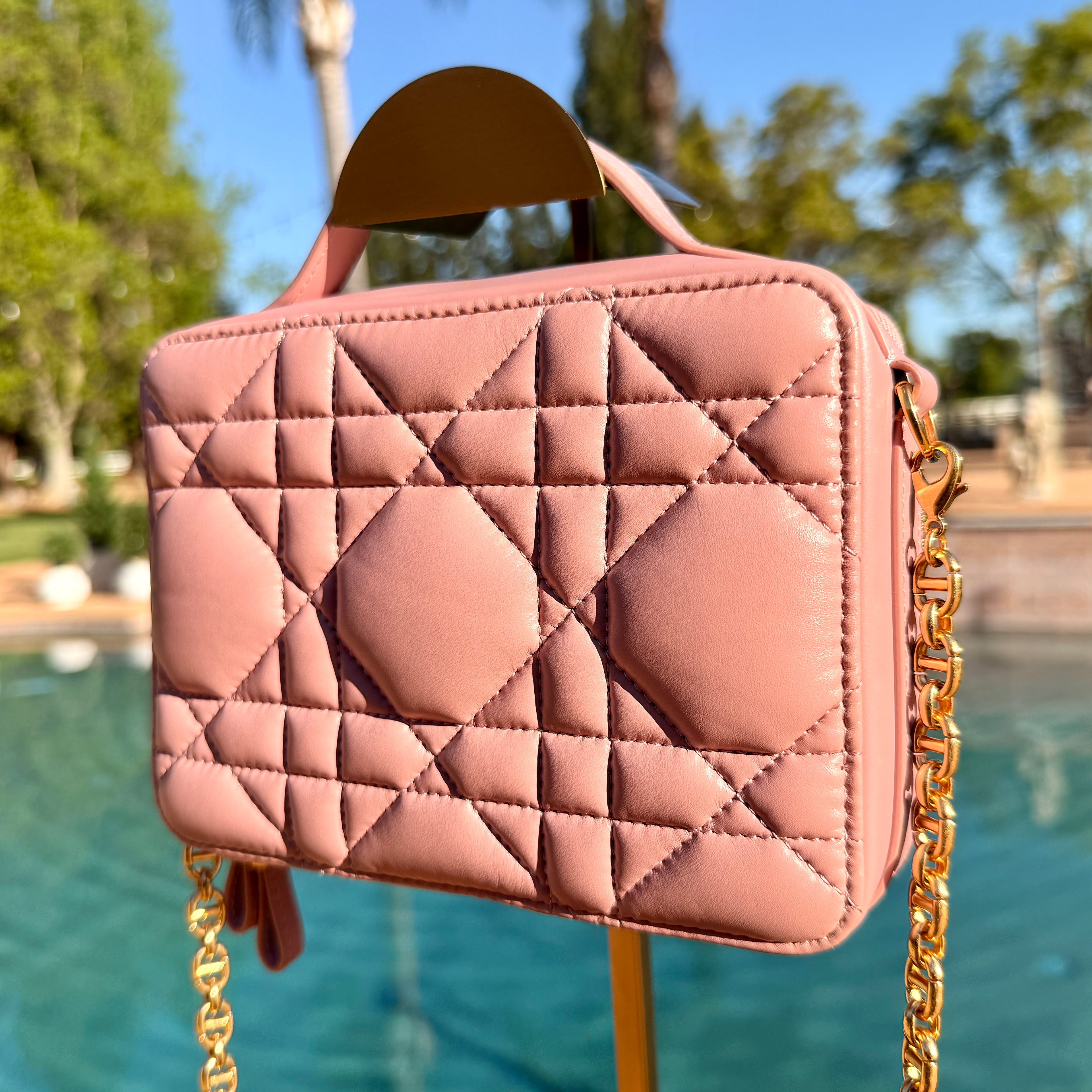 Christian Dior Caro Box Crossbody with Gold Hardware