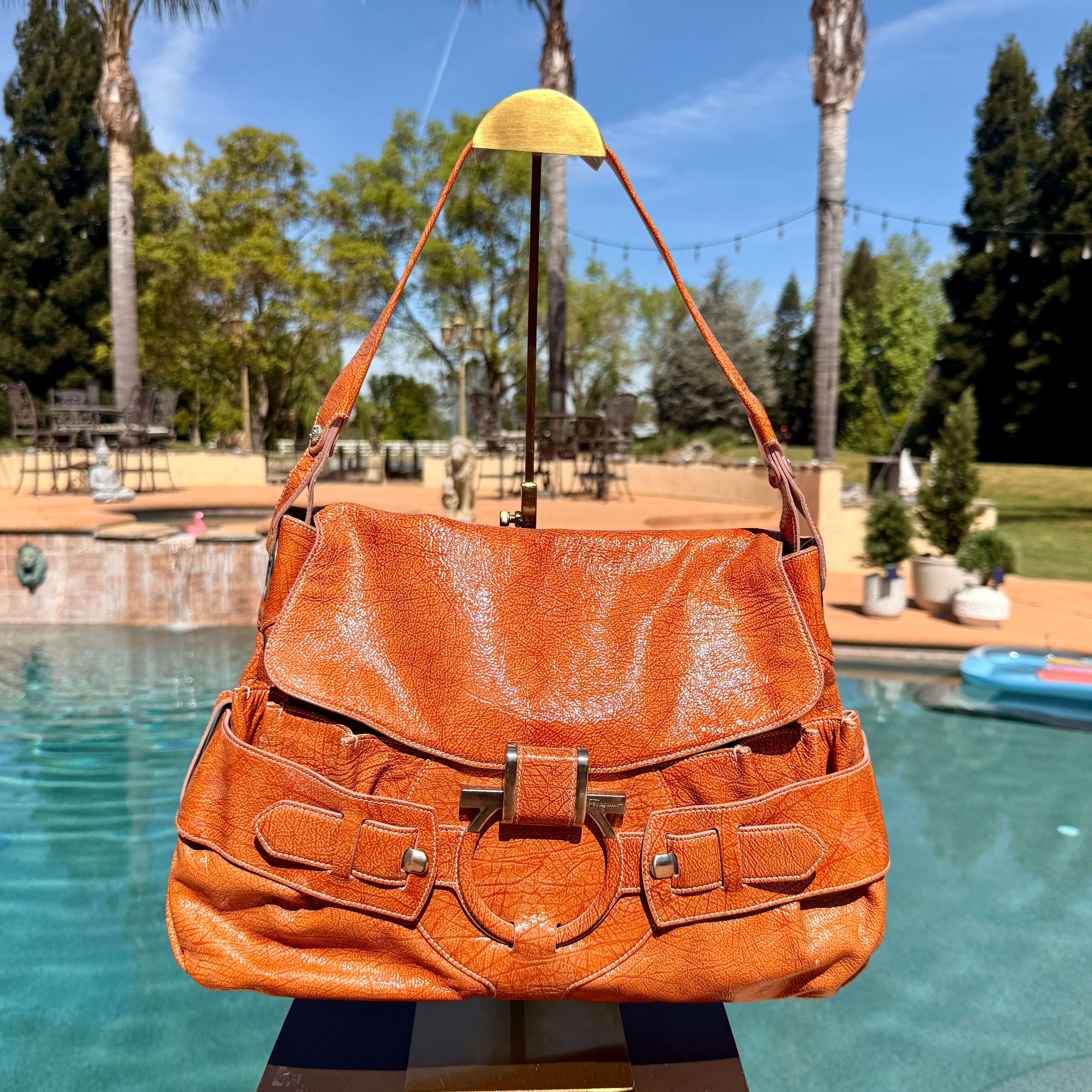 Salvatore Ferragamo Hobo Style with Silver Hardware