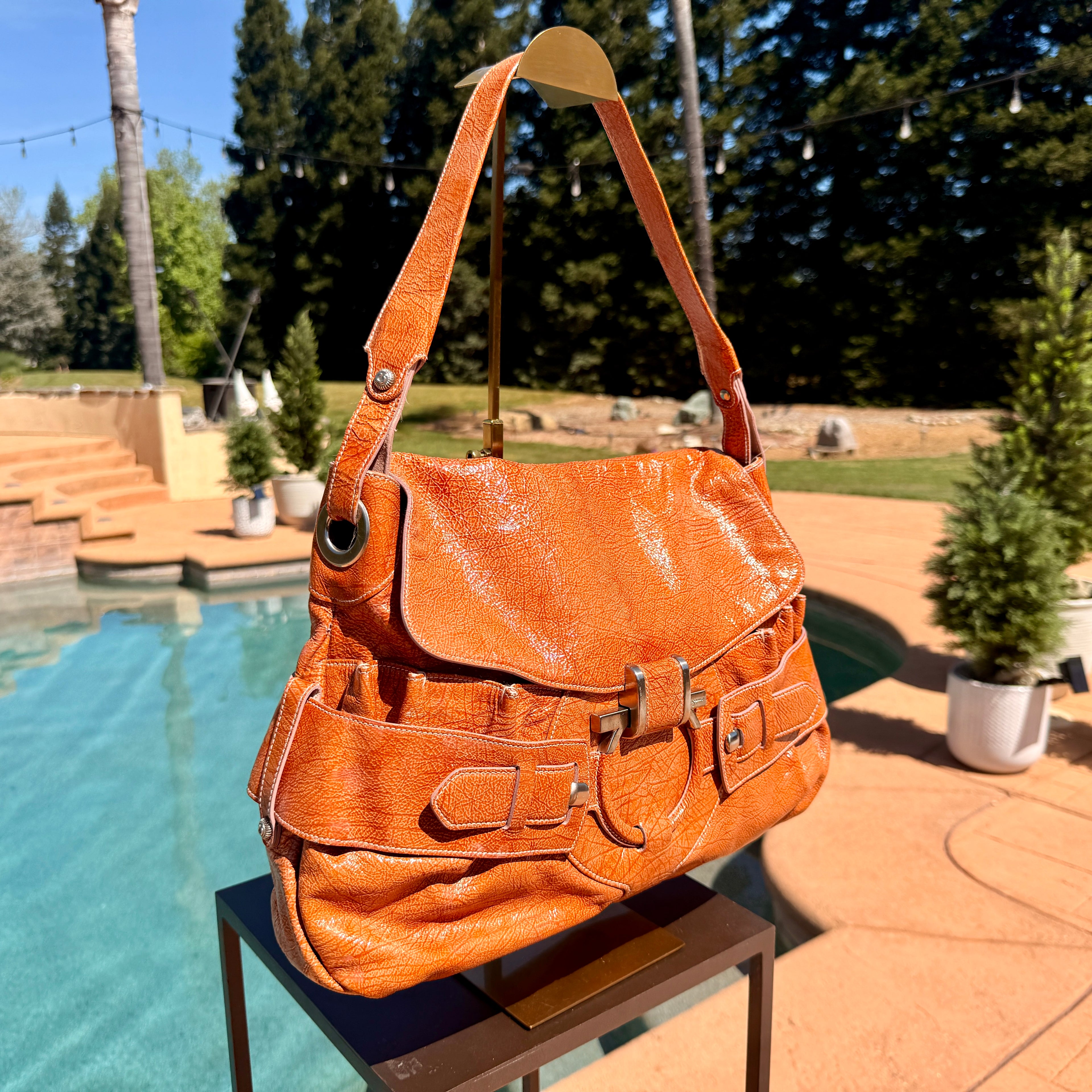 Salvatore Ferragamo Hobo Style with Silver Hardware