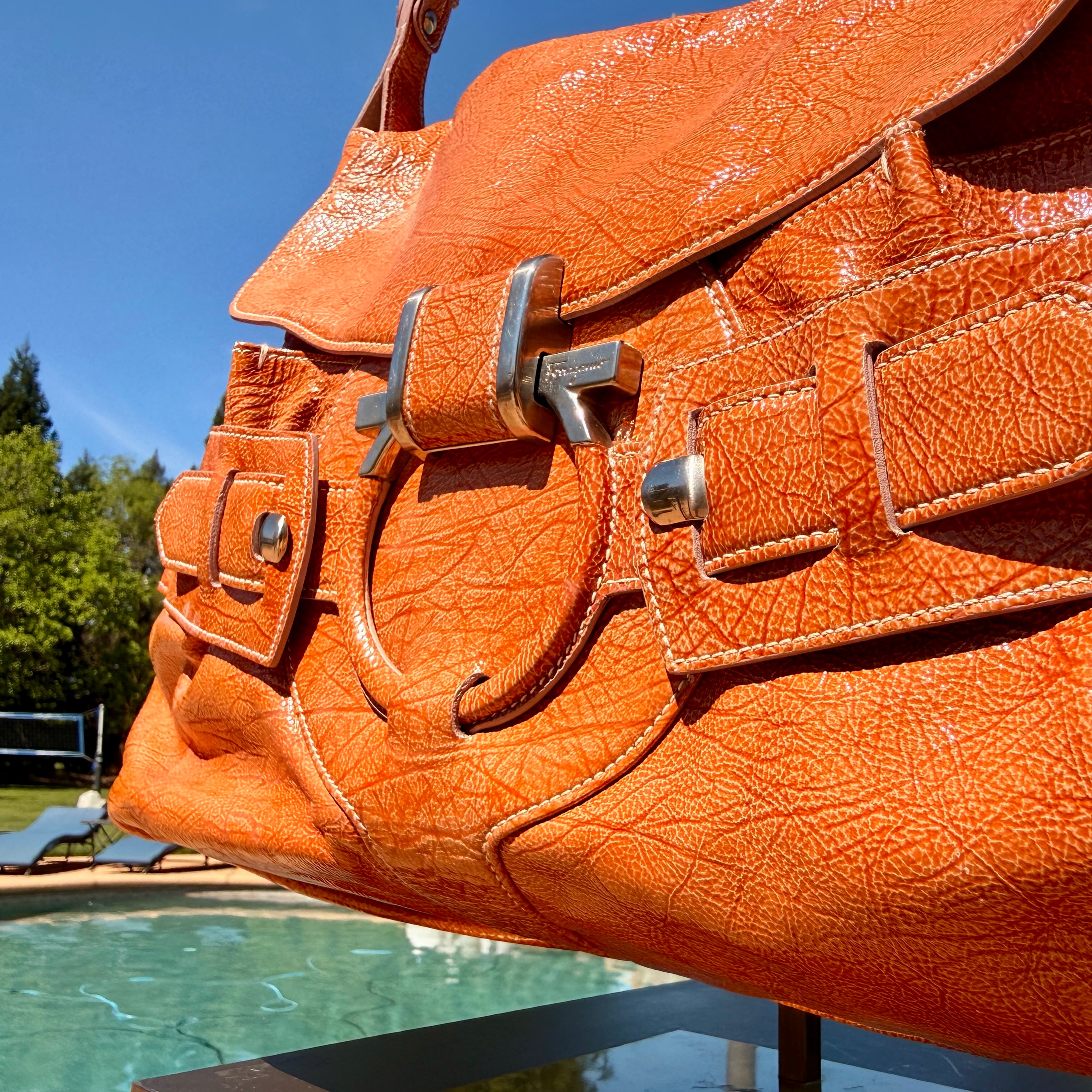 Salvatore Ferragamo Hobo Style with Silver Hardware