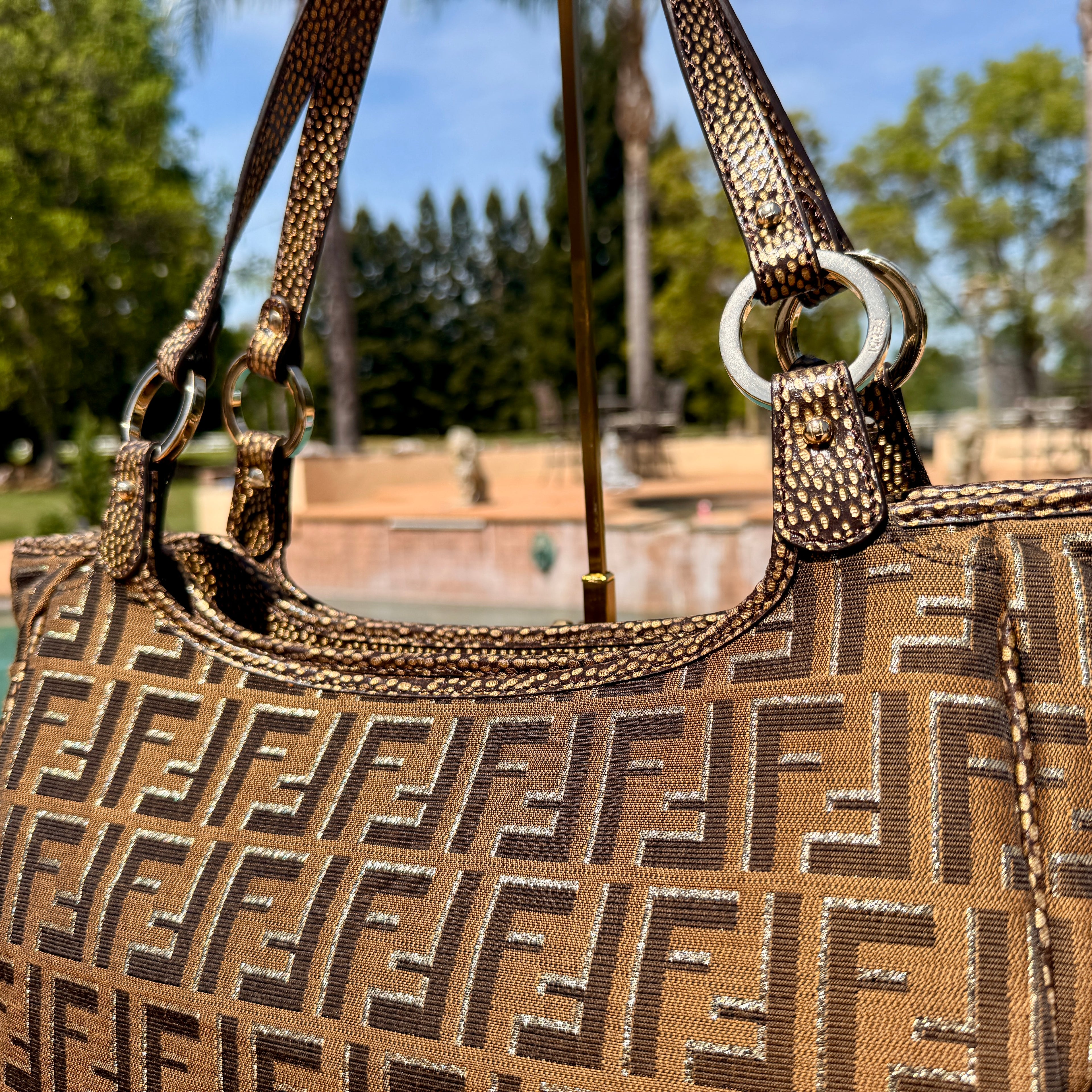 Fendi Shopping Chef Grande Zucca Shoulder Bag