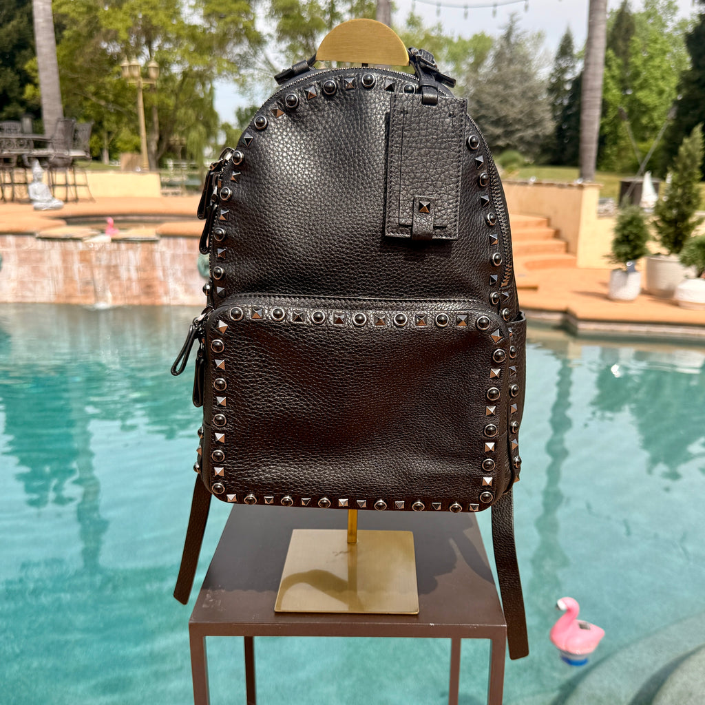 Valentino Garavani Leather Rockstud Backpack