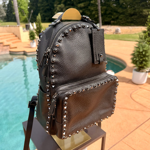 Valentino Garavani Leather Rockstud Backpack