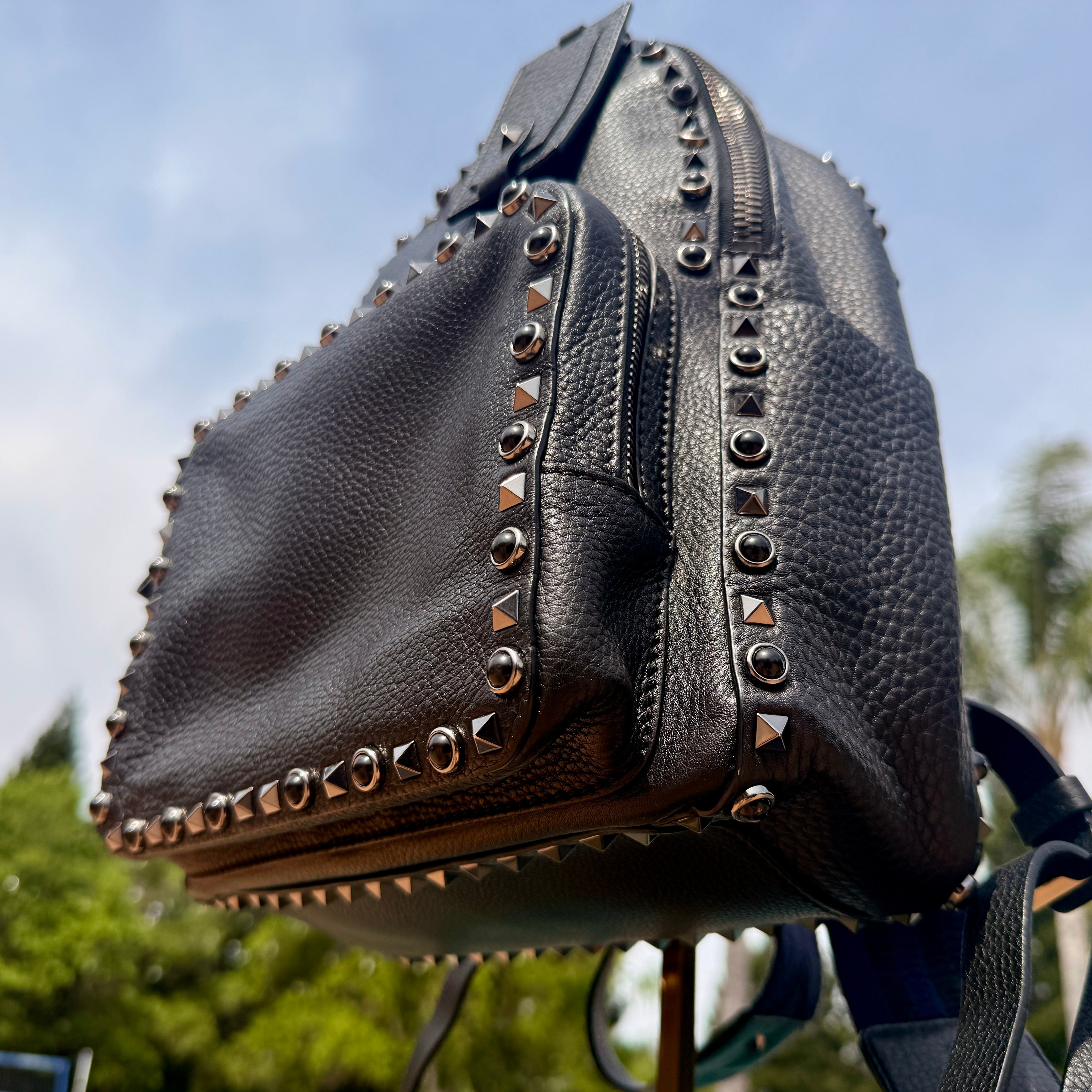 Valentino Garavani Leather Rockstud Backpack