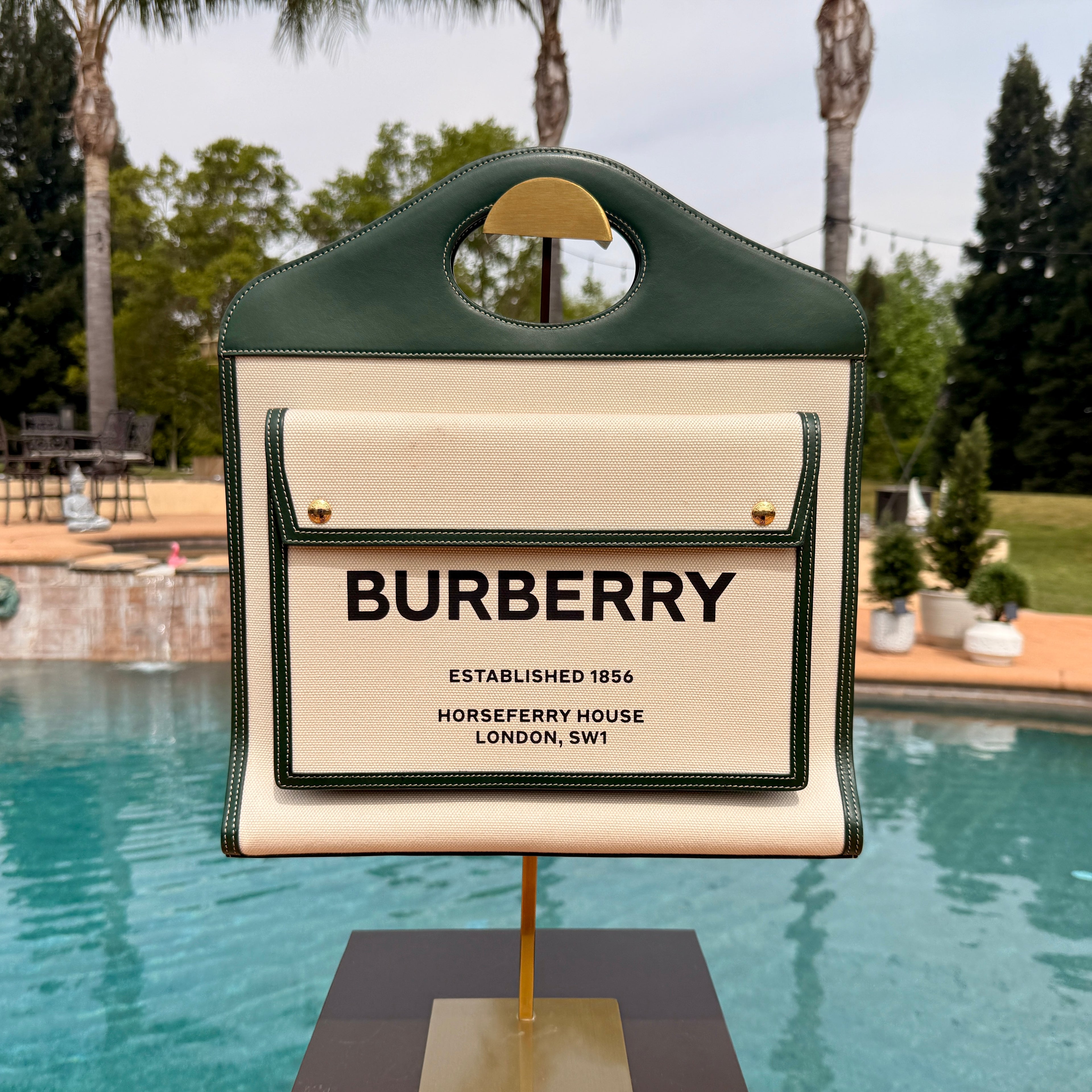 Burberry	Two-Tone Medium Pocket Tote