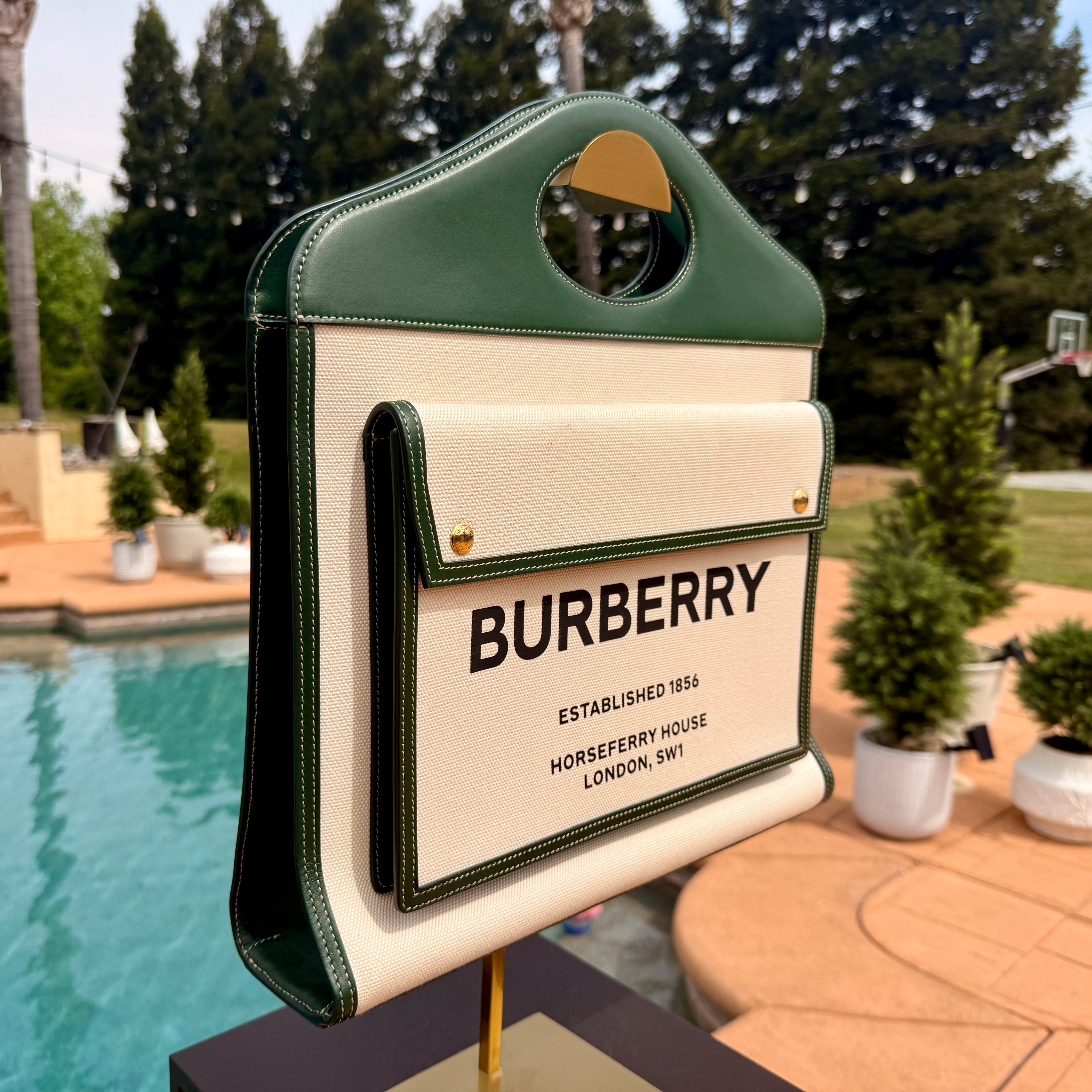 Burberry	Two-Tone Medium Pocket Tote