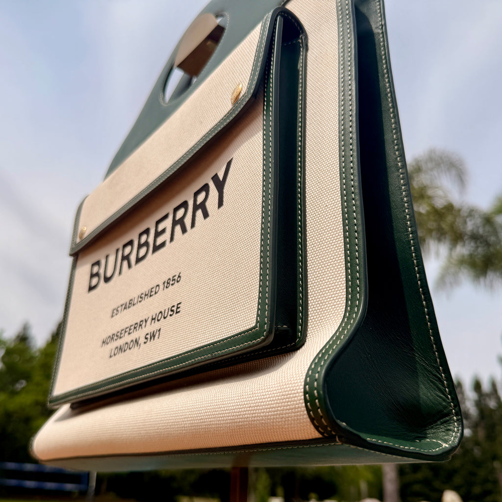 Burberry	Two-Tone Medium Pocket Tote
